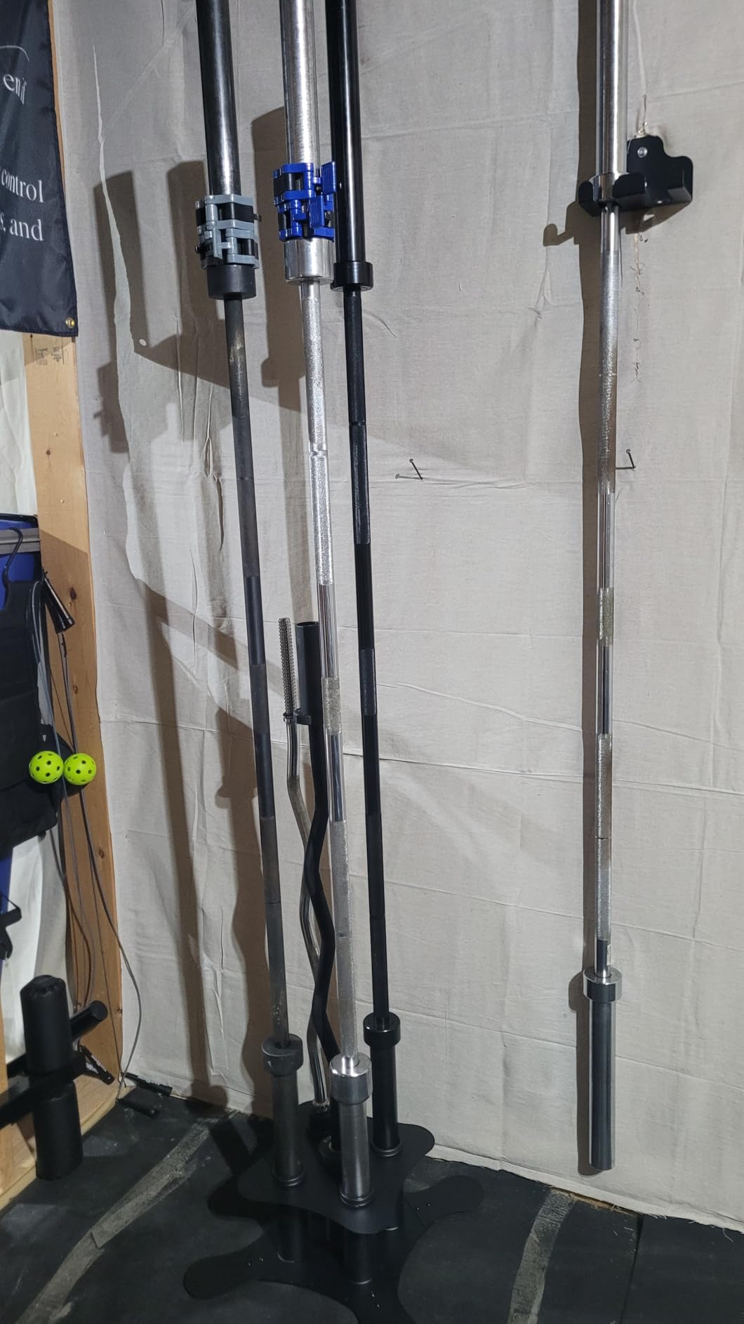 Vertical Barbell Storage Rack - 5-Bar Barbell Holder Floor Stand, 2-Inch Olympic/Curl Bar Compatible customer photo 2