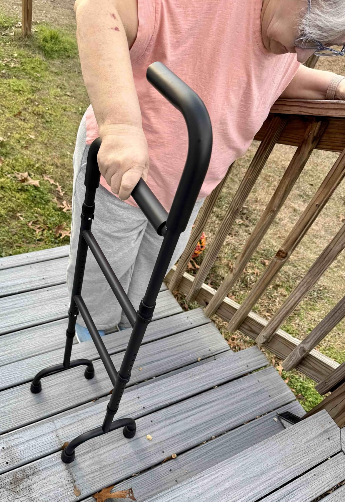 13-Level Adjustable Stair Climbing Assist Cane for Seniors, Portable Non-Slip Walking Aid for Elderly to Climb Stairs Safely, Lightweight & Sturdy Support Stair Lift (300 lbs Capacity) customer photo 2