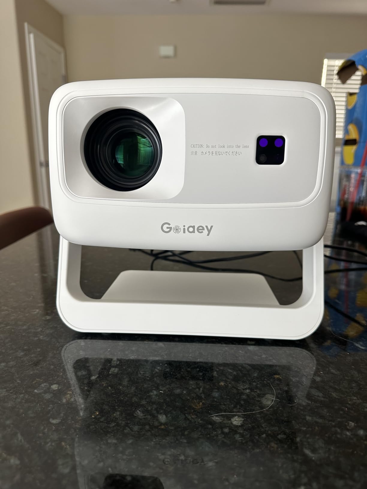 [10,000+ Licensed Apps/Live TV/3500ANSI/65W Dolby Audio] Smart 4K-Projector with WiFi and Bluetooth, Goiaey Outdoor Projector with 360°Stand, HDR10+ customer photo 2