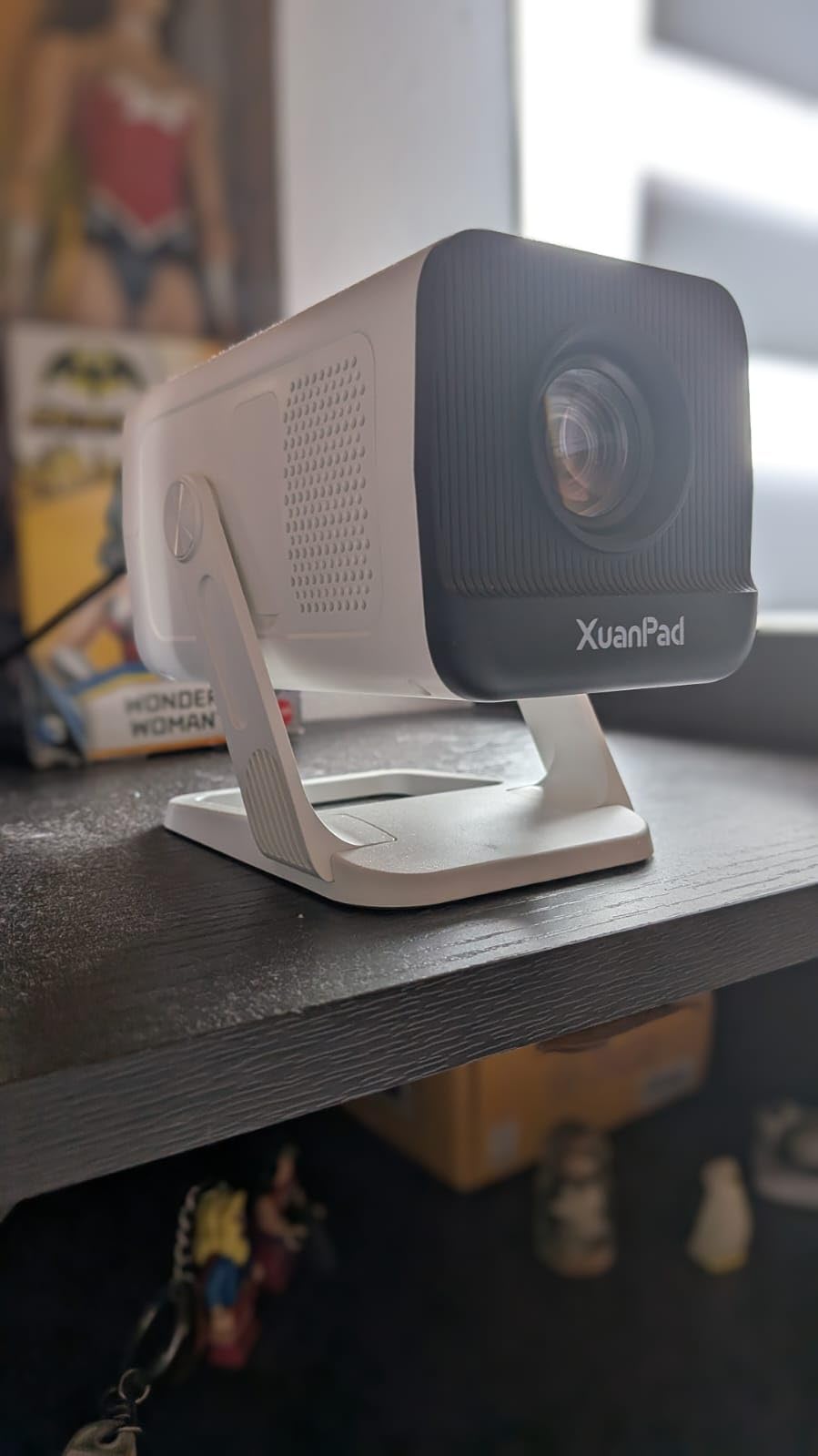 Ivory Projector & Built-in Apps XuanPad Mini Projector with Wi-Fi and Bluetooth, Full HD 1080P Smart Portable Projector with 210° Stand, Auto Vertical Keystone, Compatible with HDMI/USB/TV Stick customer photo 2