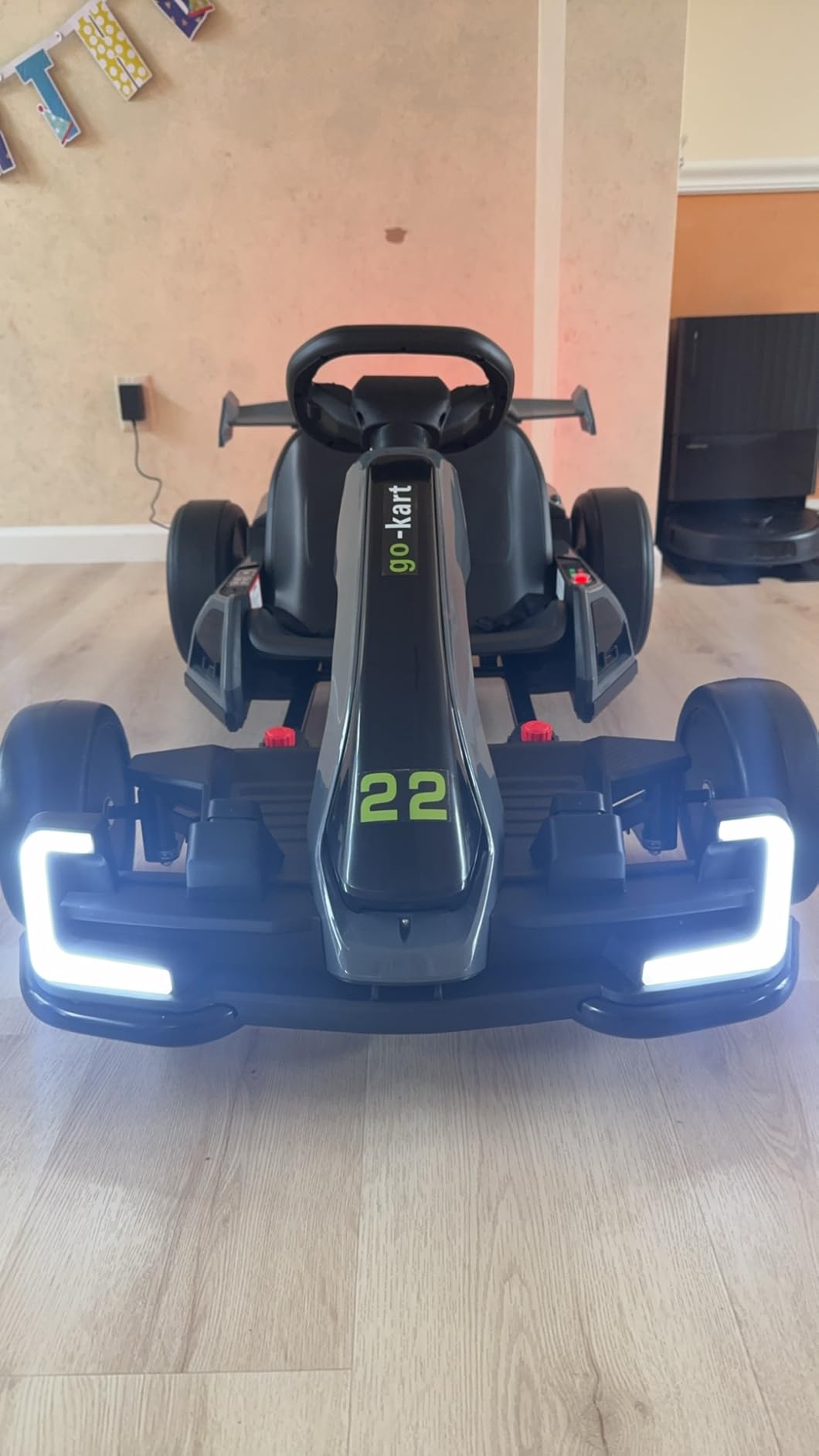 Blitzshark 36V Kids Go Kart 600W Drift Kart Powerful Electric Pedal Kart Outdoor Race Toy, with 600W Strong Motor, 9AH Big Battery, EVA Tires, Drift/Sports Mode, Brake Pedal, Length Adjustment, White customer photo 2