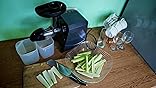Vegetable Juicer for Celery Wheatgrass Spinach Ginger, Fruit Juicer Machines Slow Masticating Cold Press Juice Extractor Pulp Separated, Quiet Motor, Easy To Clean, BPA Free, Dishwasher Safe customer photo 1