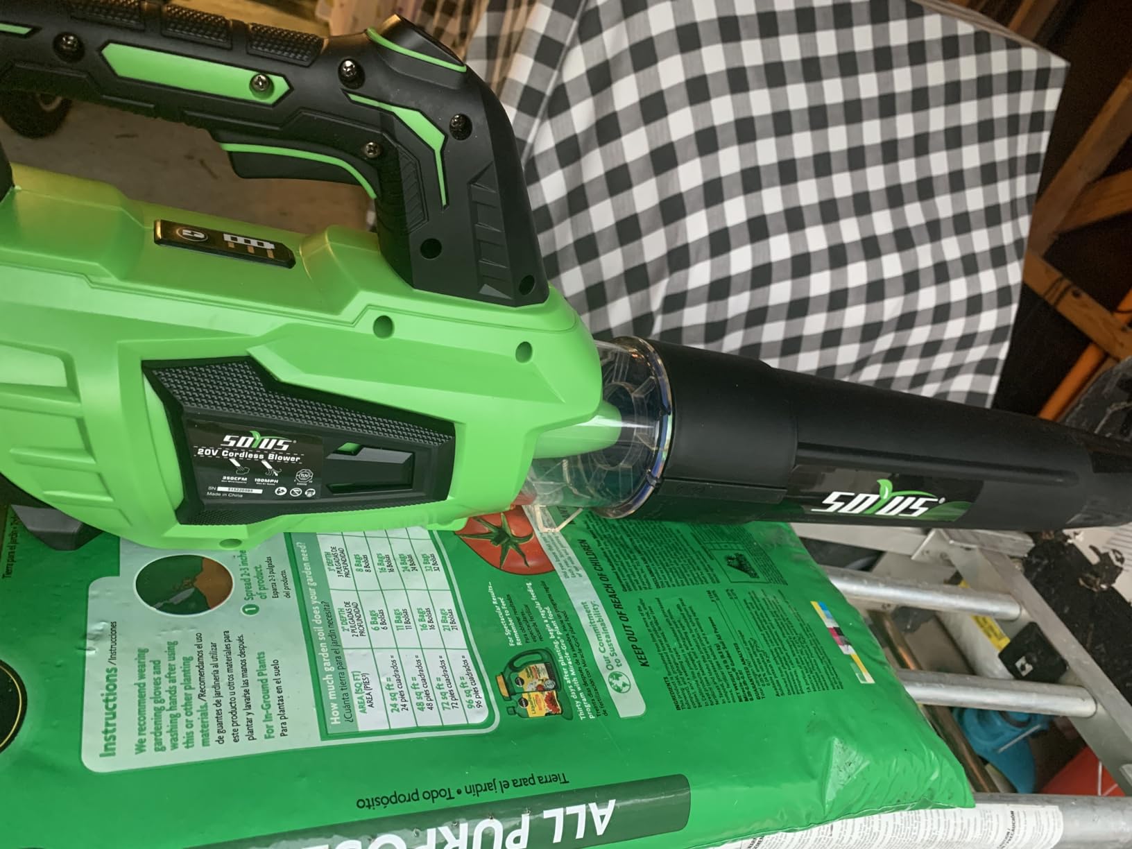 Cordless Leaf Blower & Vacuum SOYUS 3-in-1, Leaf Vacuum Mulcher 385CFM with Brushless Motor & 5 Speed Control, Electric Leaf Blower for Lawn Care, Included 45L Bag 2 x 20V 4.0Ah Battery and Charger customer photo 1