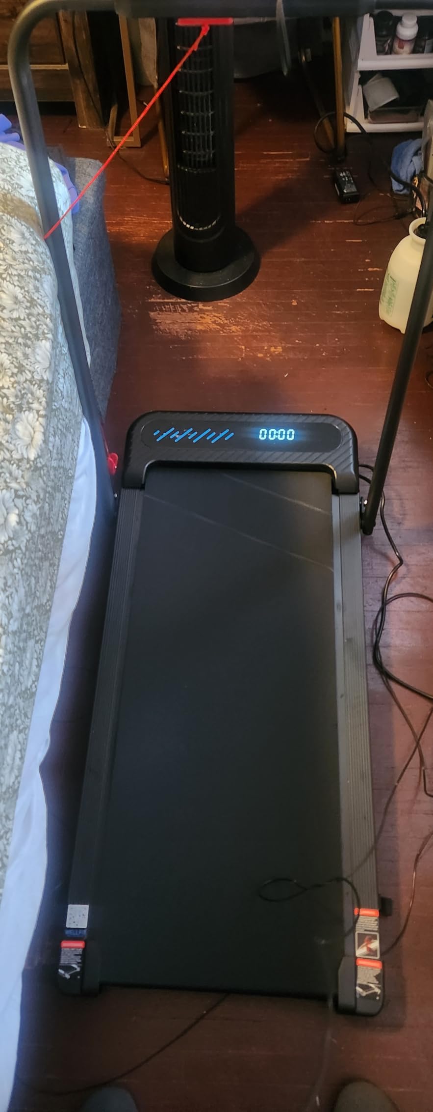 Foldable Treadmill with 10% Incline, 4 in 1 Compact Walking Pad Treadmill with Handle Bar for Home Small Spaces, 3.0HP Portable Quiet Under Desk Treadmills, 350 LBS Capacity, Smart APP, LED Display customer photo 2