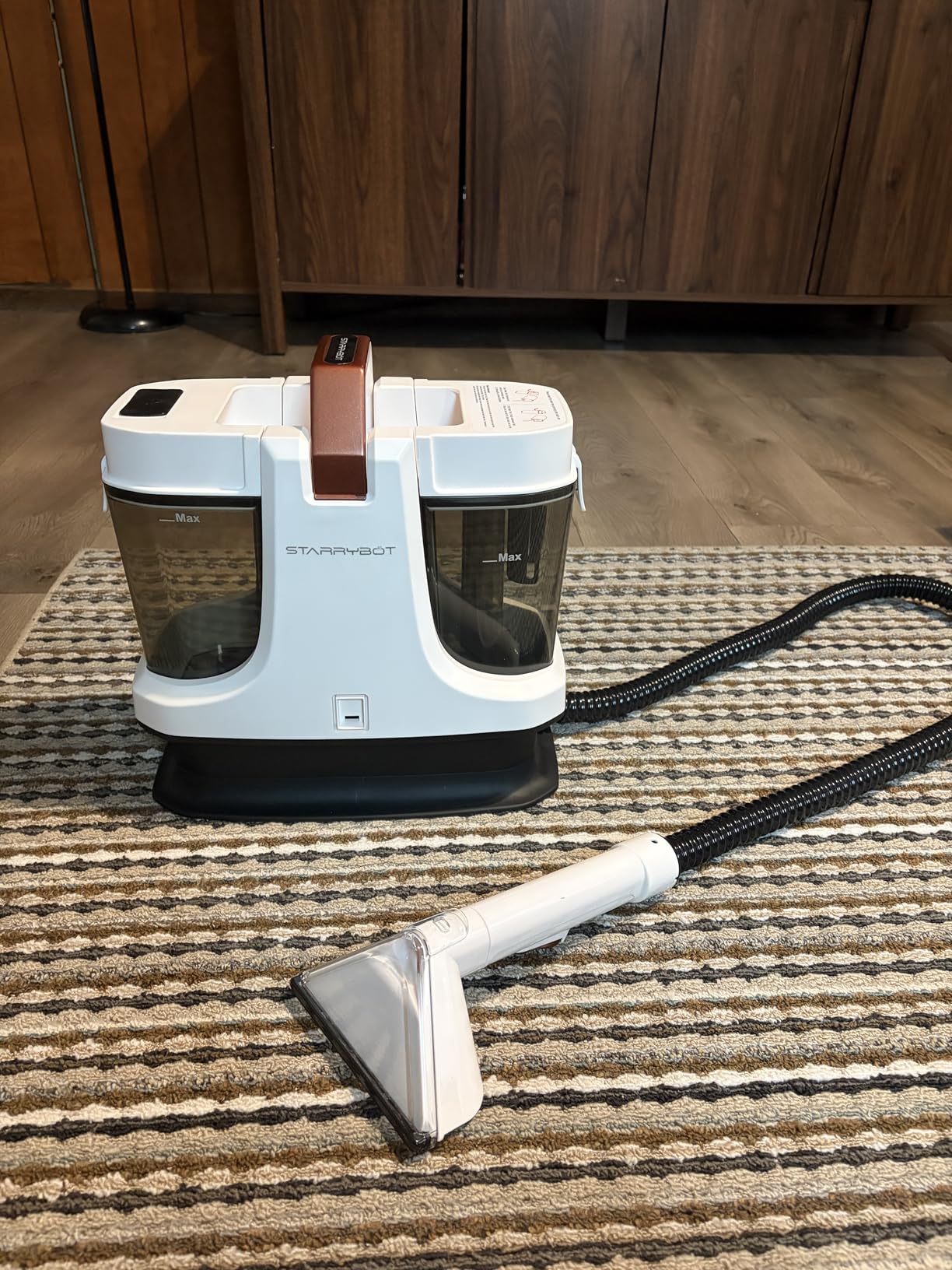 Starrybot Portable Carpet & Upholstery Cleaner Machine for Pets, Spot, Stain,Couch Cleaner Machine with 18Kpa Powerful Suction,Car/Auto Detailer(white) customer photo 2