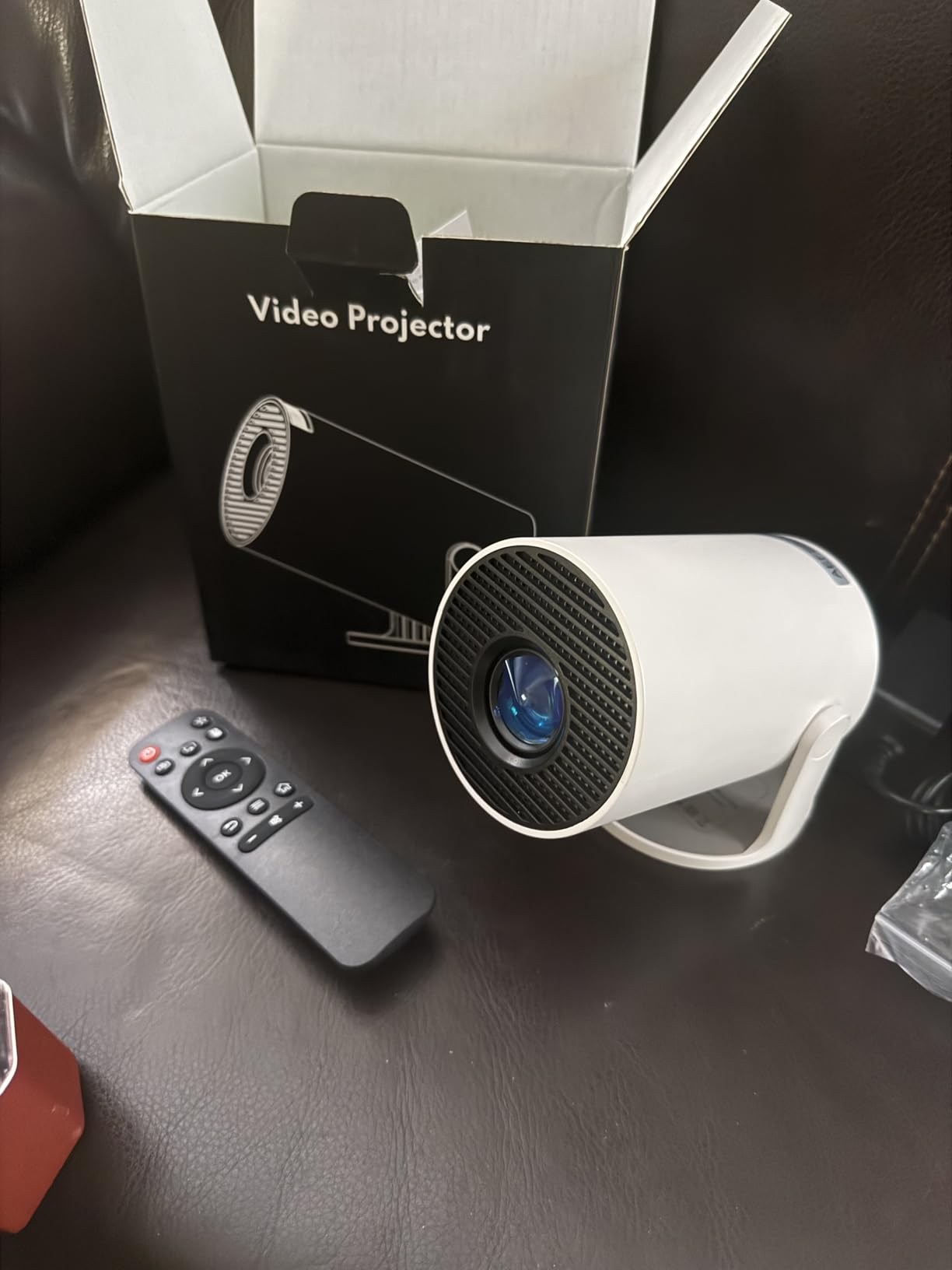 Built-in Apps CLOKOWE Mini Projector with WiFi and Bluetooth, 2026 Upgraded 1080P Smart Portable Projector with 180° Rotation, Auto Keystone, Compatible with iPhone/Android/Laptop/TV Stick/HDMI/USB customer photo 2