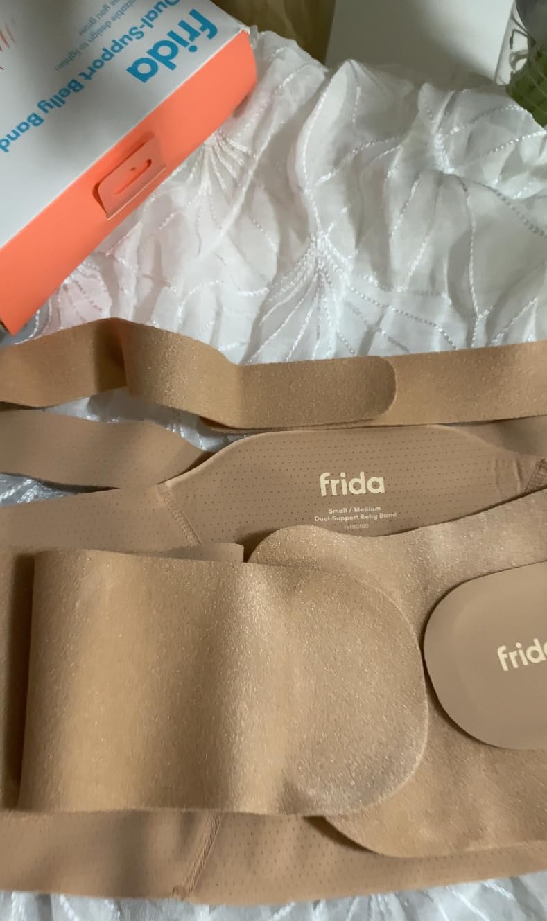 Frida Mom Dual Support Pregnancy Belly Band L/XL, Maternity Belly Band with Ultimate Support Back, Hip & Pelvic, Adjustable, Lightweight, Breathable & Comfy, Supports Bump as Baby Grows, Cocoa customer photo 1