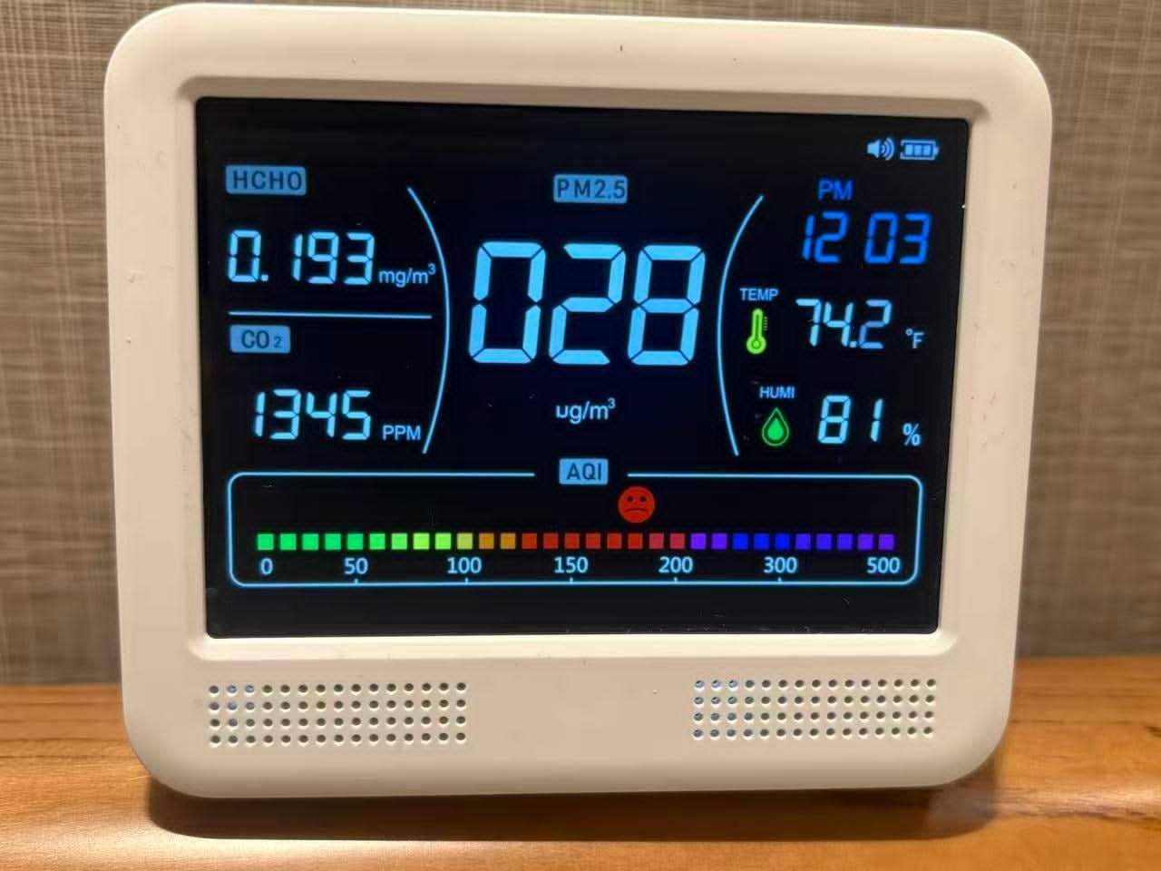 Indoor Air Quality Monitor 16-in-1 with CO2 Detector, PM2.5P, PM10, M1.0, HCHO & TVOC - Portable Air Quality Tester with AQI Alerts, Temperature & Humidity Meter Kit for Home Office Nursery RV customer photo 1