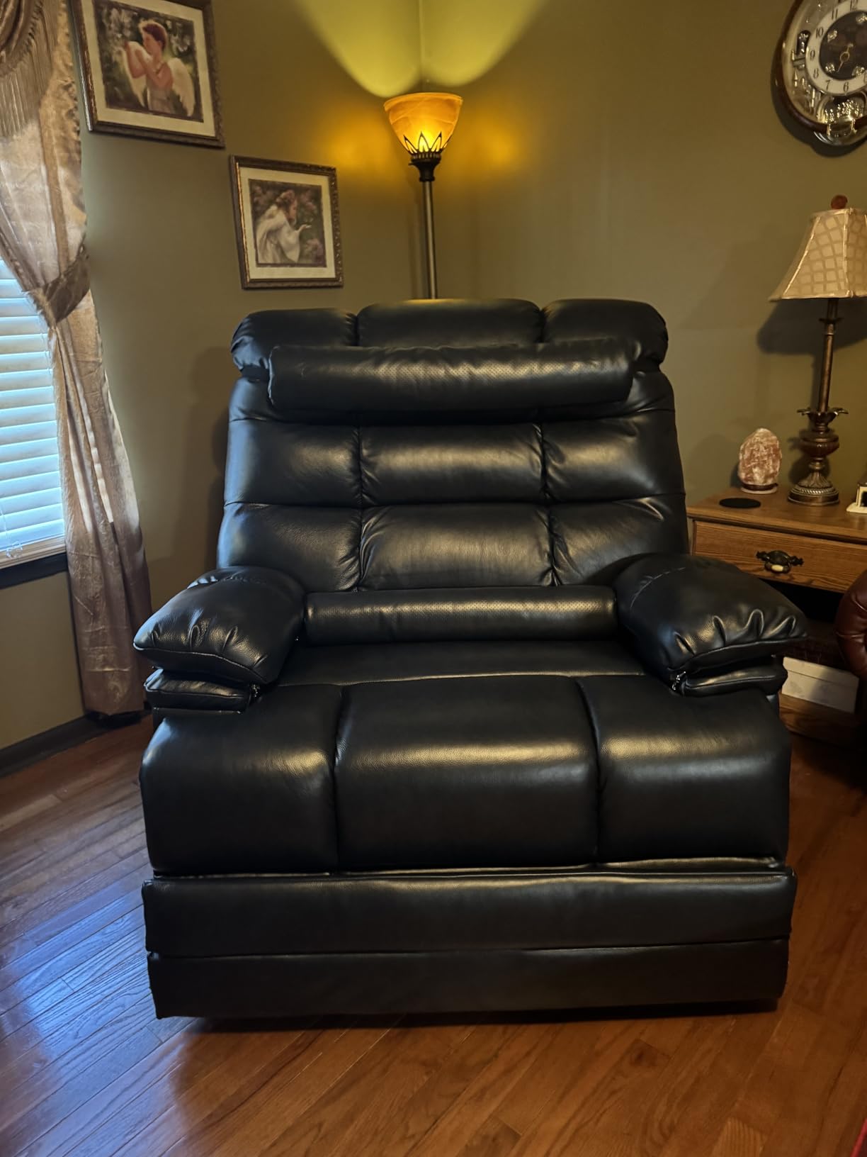 DYNOX Oversized 400 lbs Power Lift Recliner Chair Bed for Big and Tall Elderly, Dual Motor Lay Flat Lift Chair with Heat & Massage, Extended Footrest, 9205L, Faux Leather Brown customer photo 2