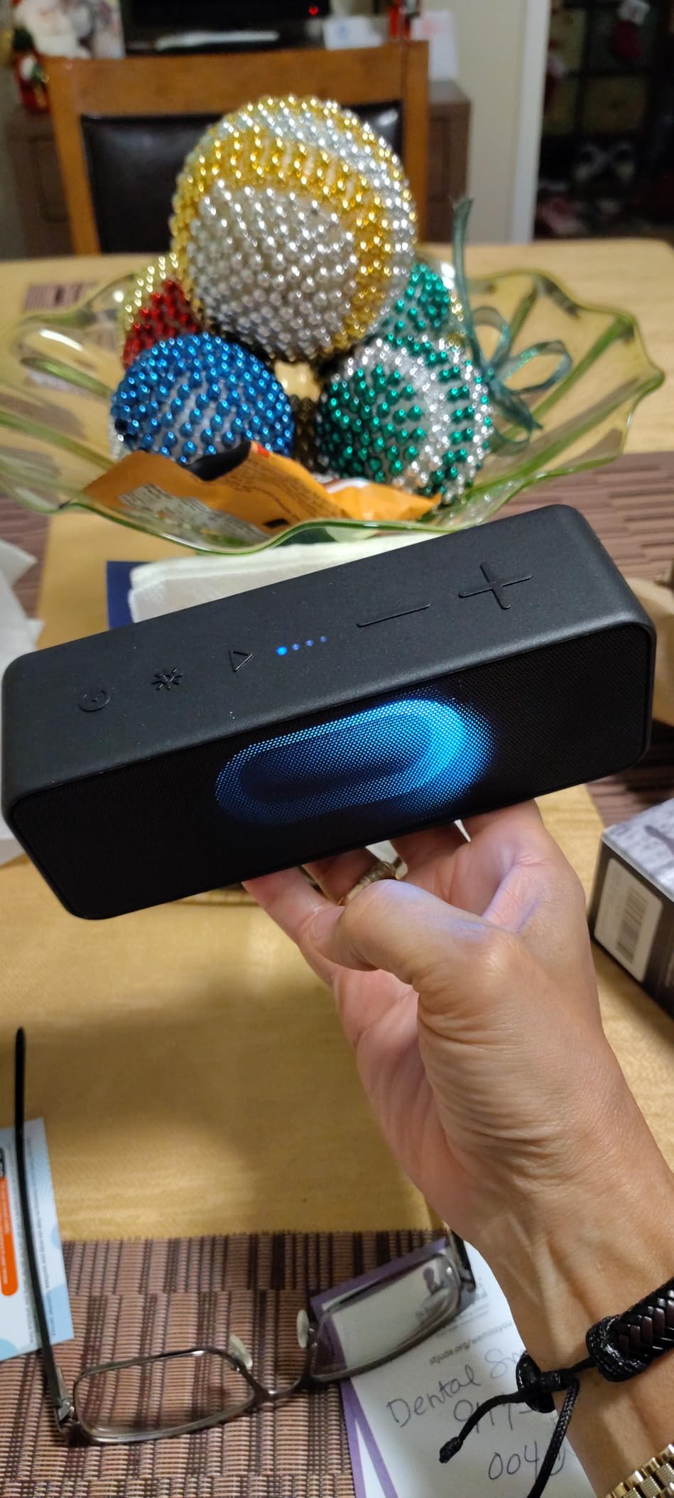 OHAYO Bluetooth Speaker, Wireless Portable Outdoor Speakers, IPX6 Waterproof, 16W Bold Sound, 24H Playtime, TWS Pairing, Ambient Lights, Built-in Mic, Home/Travel/Beach Essentials, Birthday Gifts, BLK customer photo 2
