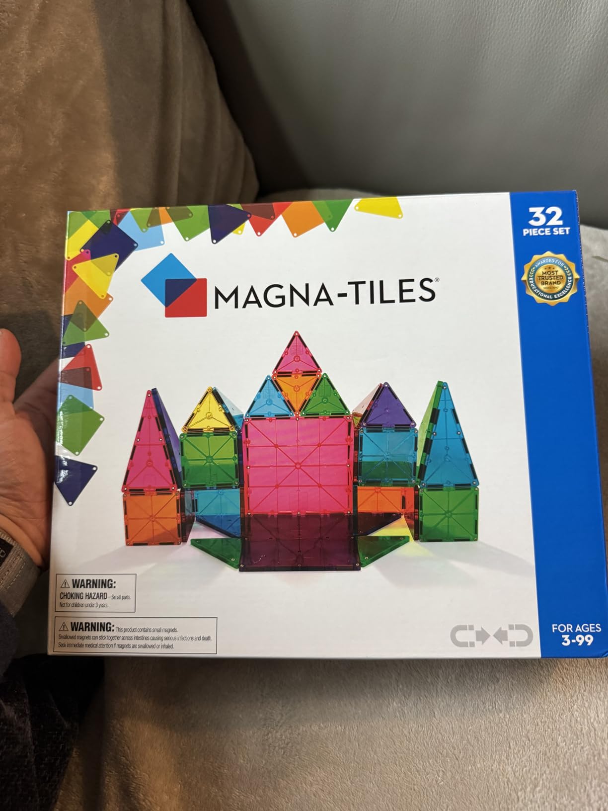 MAGNA-TILES Classic 32-Piece Magnetic Construction Set, The ORIGINAL Magnetic Building Brand customer photo 1