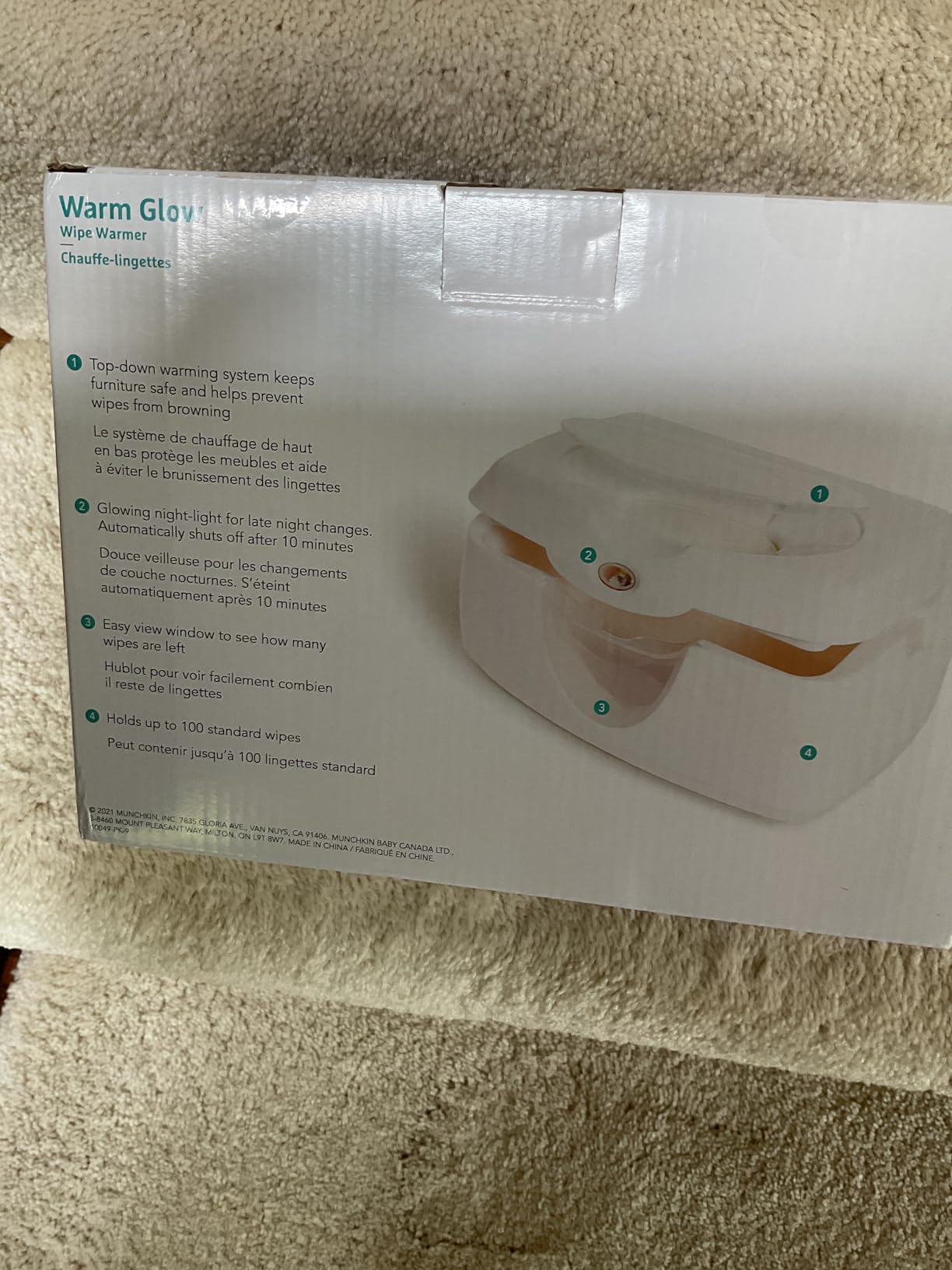Munchkin Warm Glow Baby Wipe Warmer, White customer photo 2