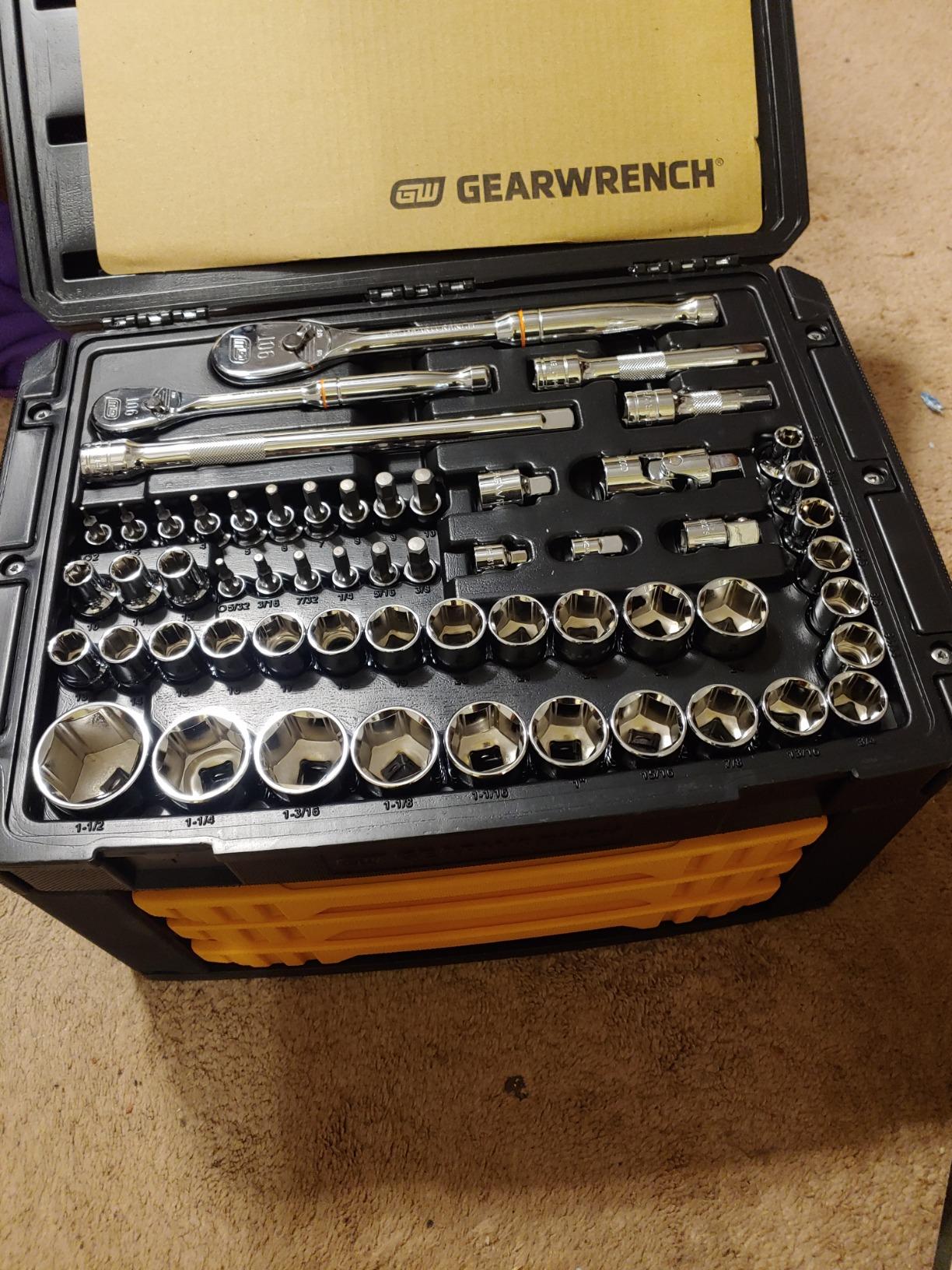 GearWrench 80966 243 Pc. 6 Pt. Mechanics Tool Set In 3 Drawer Storage Box customer photo 2