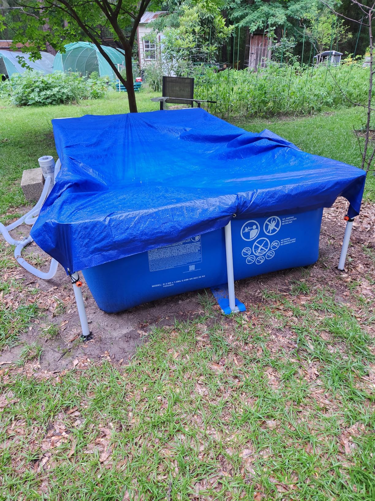 INTEX Rectangular Frame 9 ft 10 in x 6 ft 6.75 in x 29.5 in Above Ground Pool, Swimming Pool with Steel Frame, Pump Not Included customer photo 1