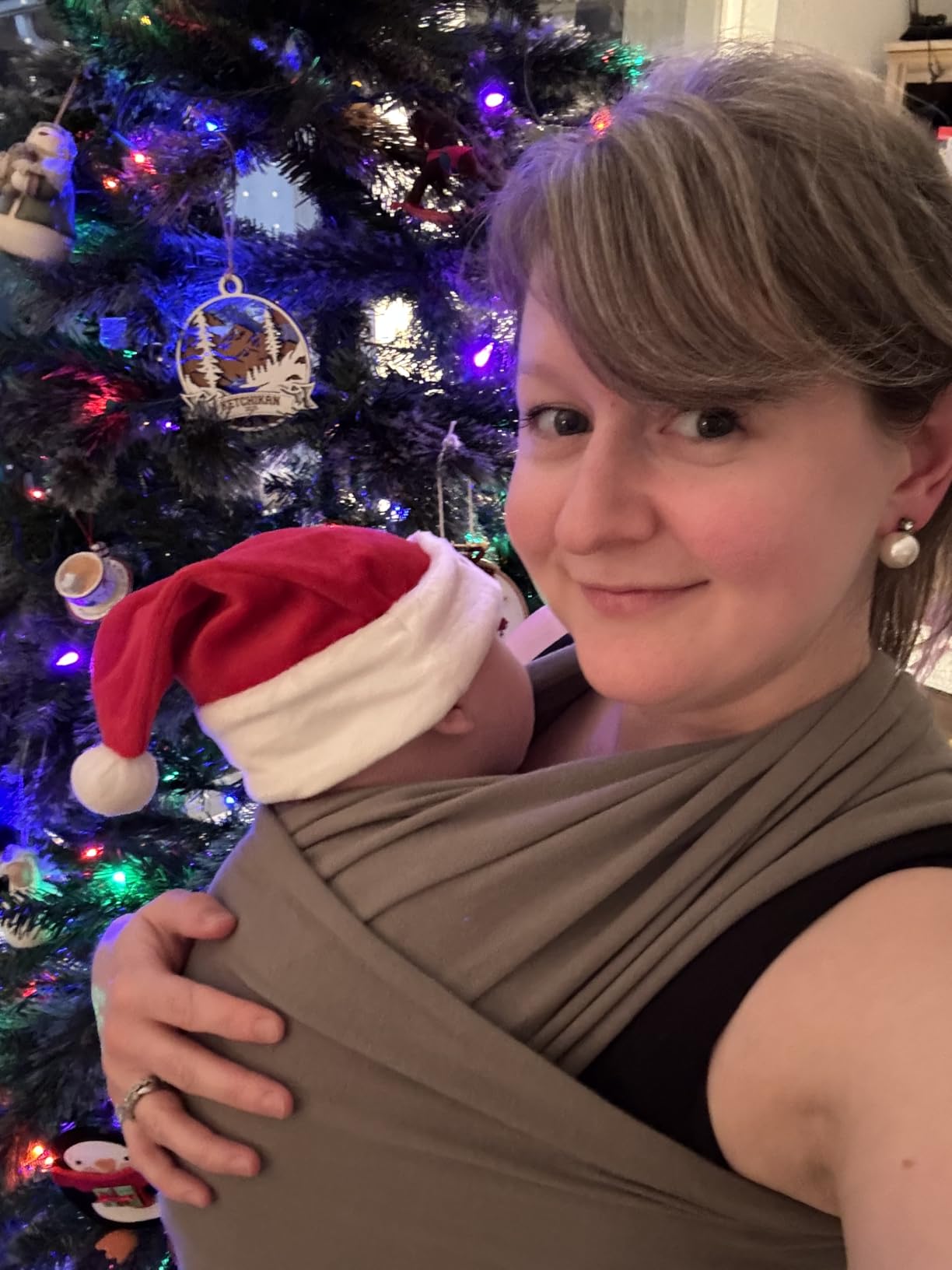 Boba Baby Wrap Carrier - Original Baby Sling Carrier for Newborns (7-35 lbs), Soft, Secure, Hands-Free & Ergonomic, Ideal for Comfortable Bonding (Grey) customer photo 1