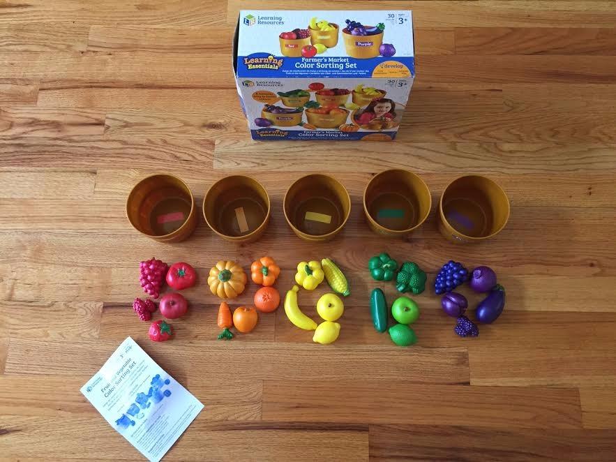 Learning Resources Farmer's Market Color Sorting Set - Play Food for Kids, Toddler Stacking Toys, Grocery and Kitchen Play Toys, Montessori, Fine Motor Skills, Gifts for Boys And Girls customer photo 1