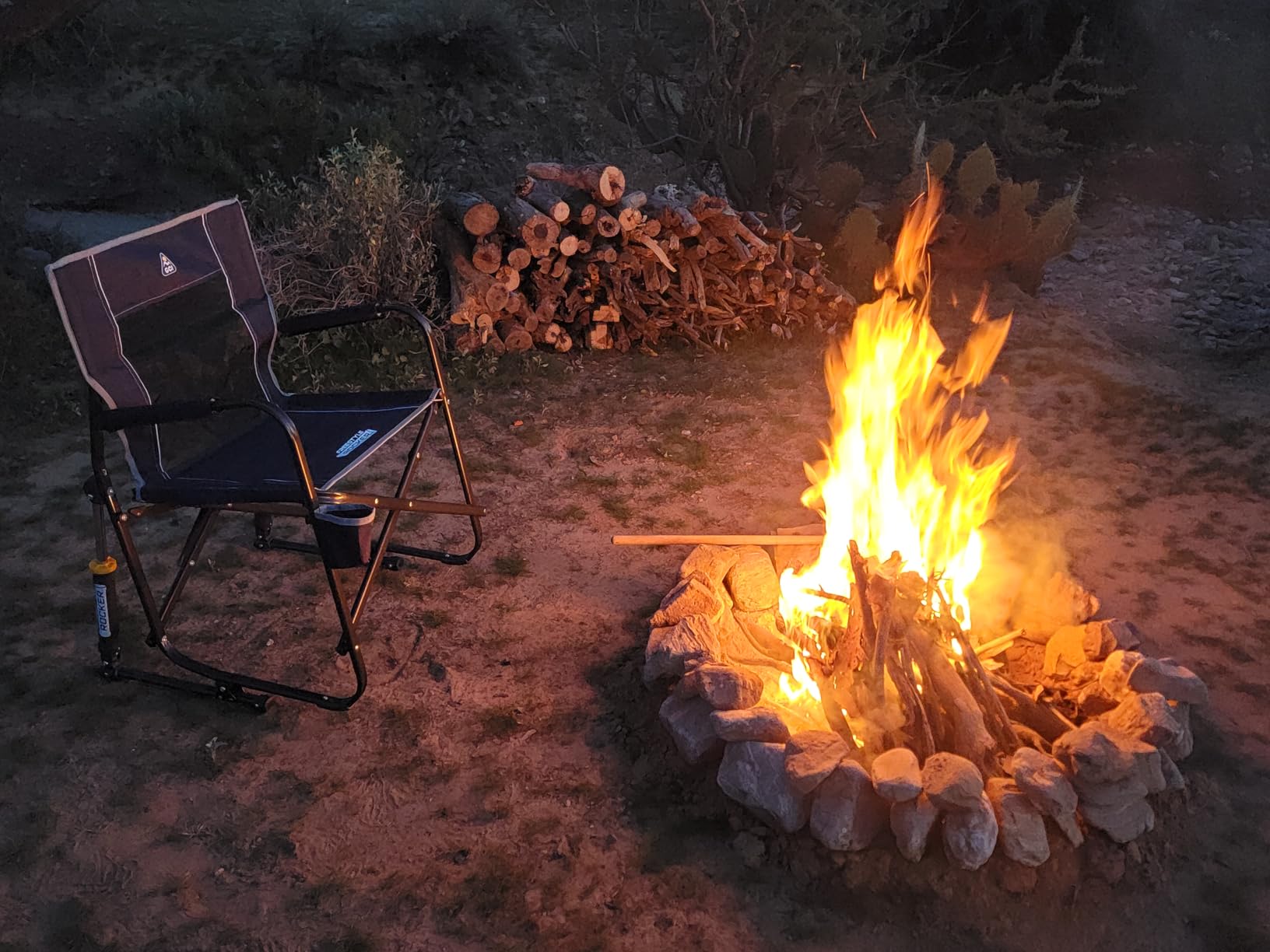 GCI Outdoor Freestyle Rocker Camping Chair | Portable Folding Rocking Chair with Solid, Durable Armrests, Drink Holder & Comfortable Backrest customer photo 1