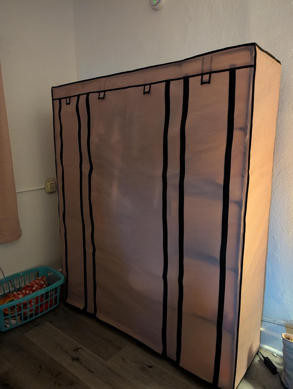 SONGMICS Closet Wardrobe, Portable Closet for Bedroom, Clothes Rail with Non-Woven Fabric Cover, Clothes Storage Organizer, 59 x 17.7 x 69 Inches, 12 Compartments, Black ULSF03H customer photo 1
