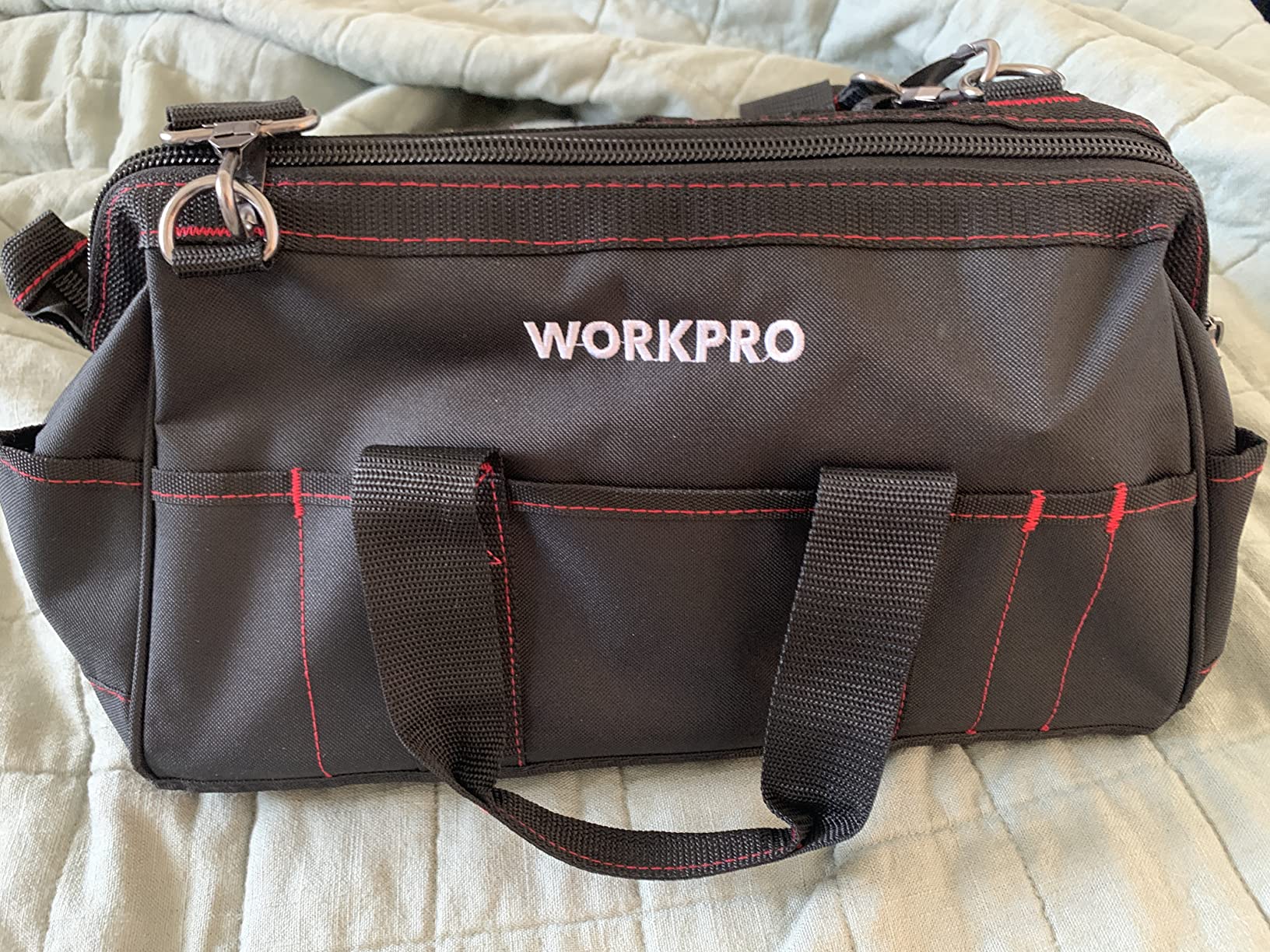 WORKPRO 16-inch Close Top Wide Mouth Tool Storage Bag with Water Proof Rubber Base customer photo 2