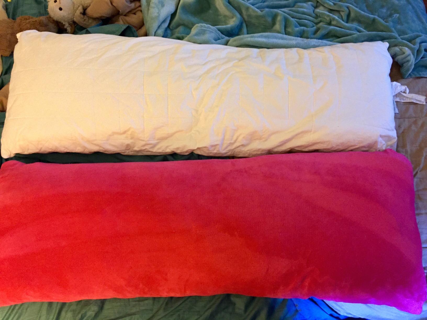 Snuggle-Pedic Body Pillow for Adults - Breathable, Full Body Pillow for Side Sleepers - Shredded Memory Foam Gel - Cooling Long Pillow Supports Legs, Belly & HIPS - 20x54 customer photo 2