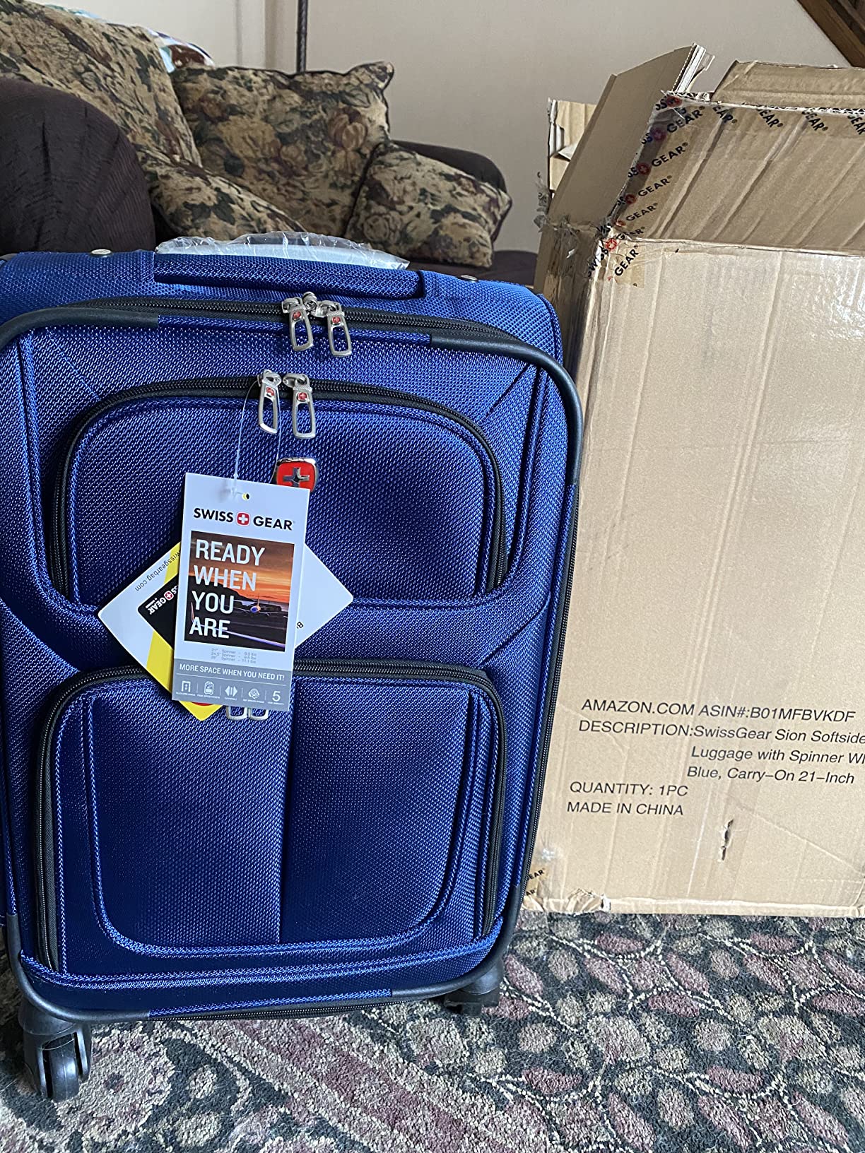 Samsonite Sion Softside Expandable Spinner Luggage Durable Lightweight Travel Suitcase, Dark Grey, Checked-Large 29-Inch customer photo 2