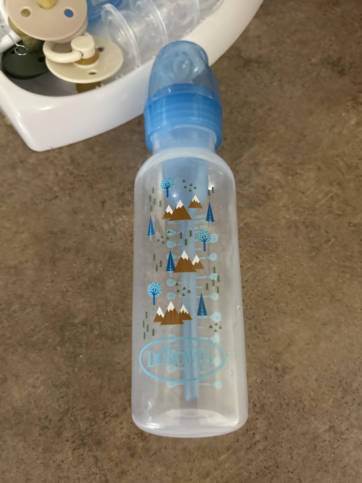 Dr. Brown's Natural Flow Anti-Colic Options+ Narrow Baby Bottle, 8 oz/250 mL, with Level 1 Slow Flow Nipples, 0m+, 4 Pack customer photo 1