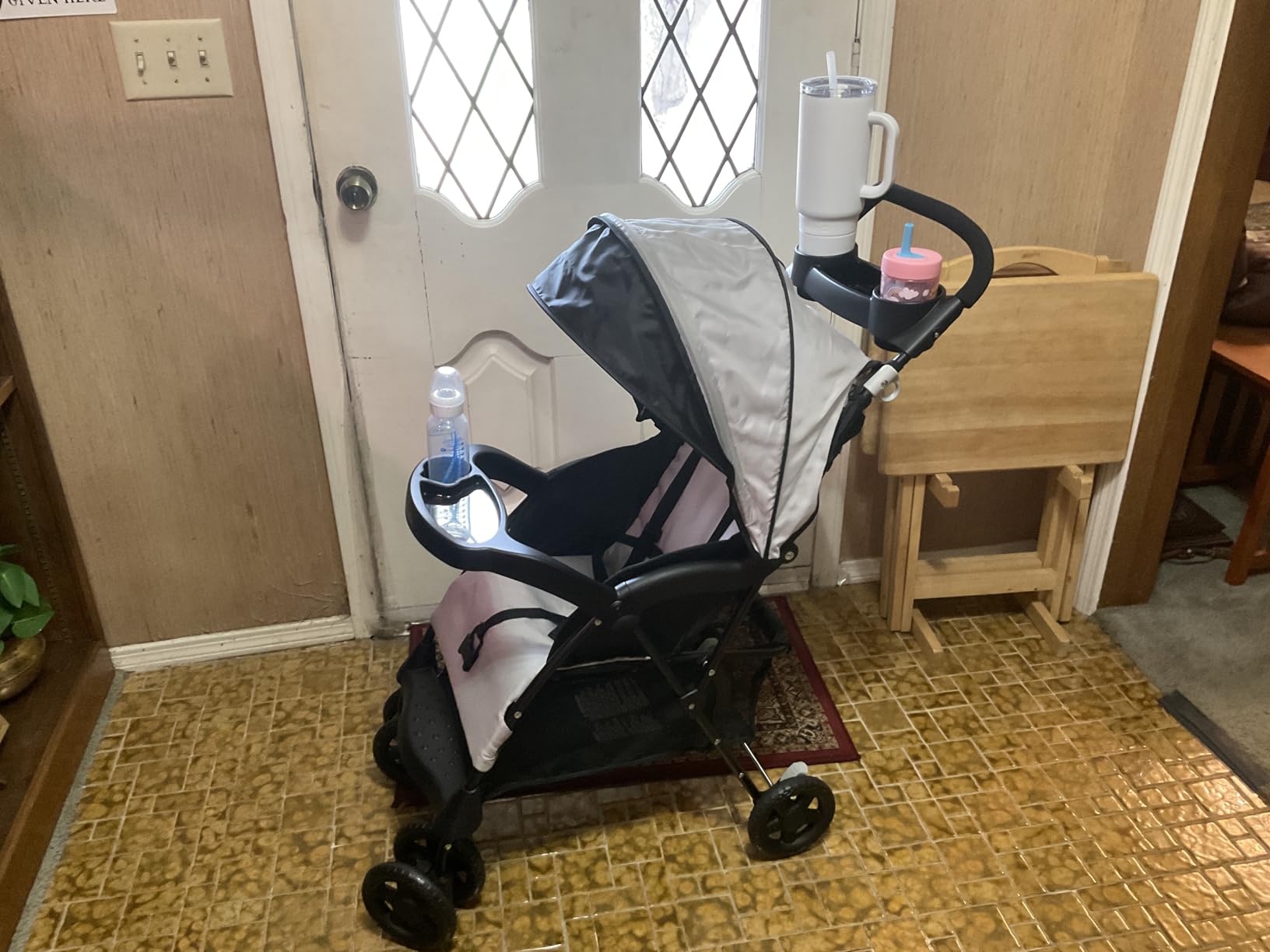 Kolcraft Cloud Plus Lightweight Umbrella Stroller for Toddlers with Reclining Seat, Large Storage Basket, Canopy, Infant & Parent Trays, Compact Fold for Travel, Durable Frame customer photo 2