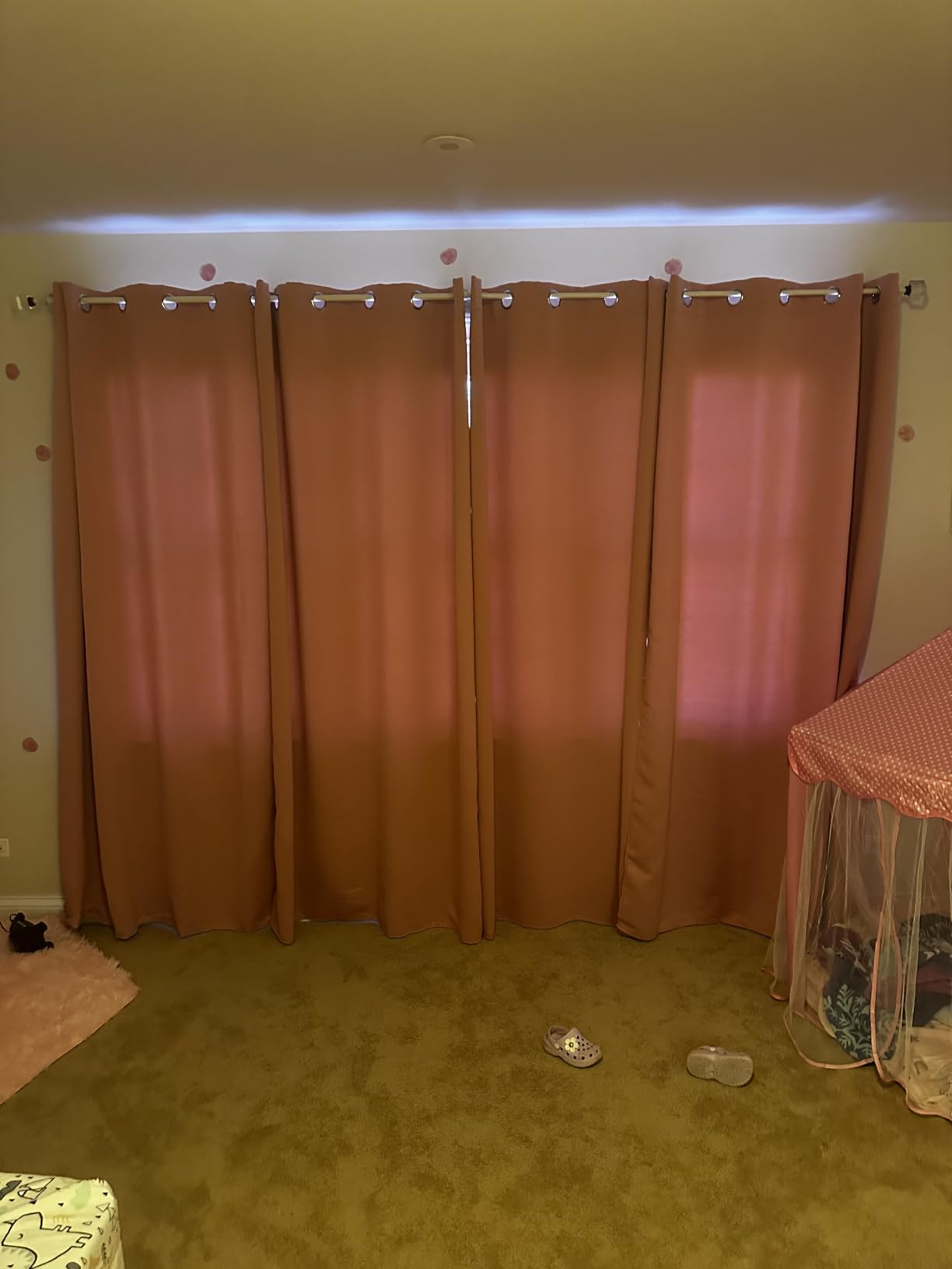 NICETOWN Halloween Pitch Black Solid Thermal Insulated Grommet Blackout Curtains/Drapes for Bedroom Window (2 Panels, 42 inches Wide by 63 inches Long, Black) customer photo 2