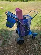 Rio Beach Wonder Wheeler Deluxe Utility, Lawn, and Beach Foldable Cart, Blue Print customer photo 2