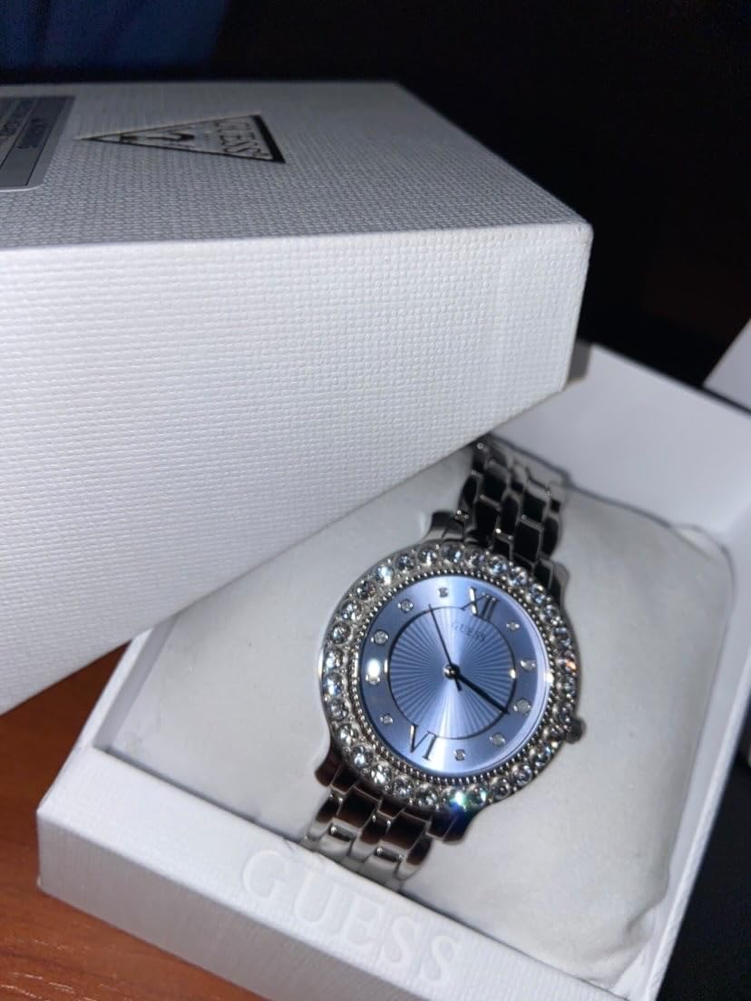 Bulova Women's Stainless Steel + Pink Crystal Bracelet Watch U1062L2 customer photo 2