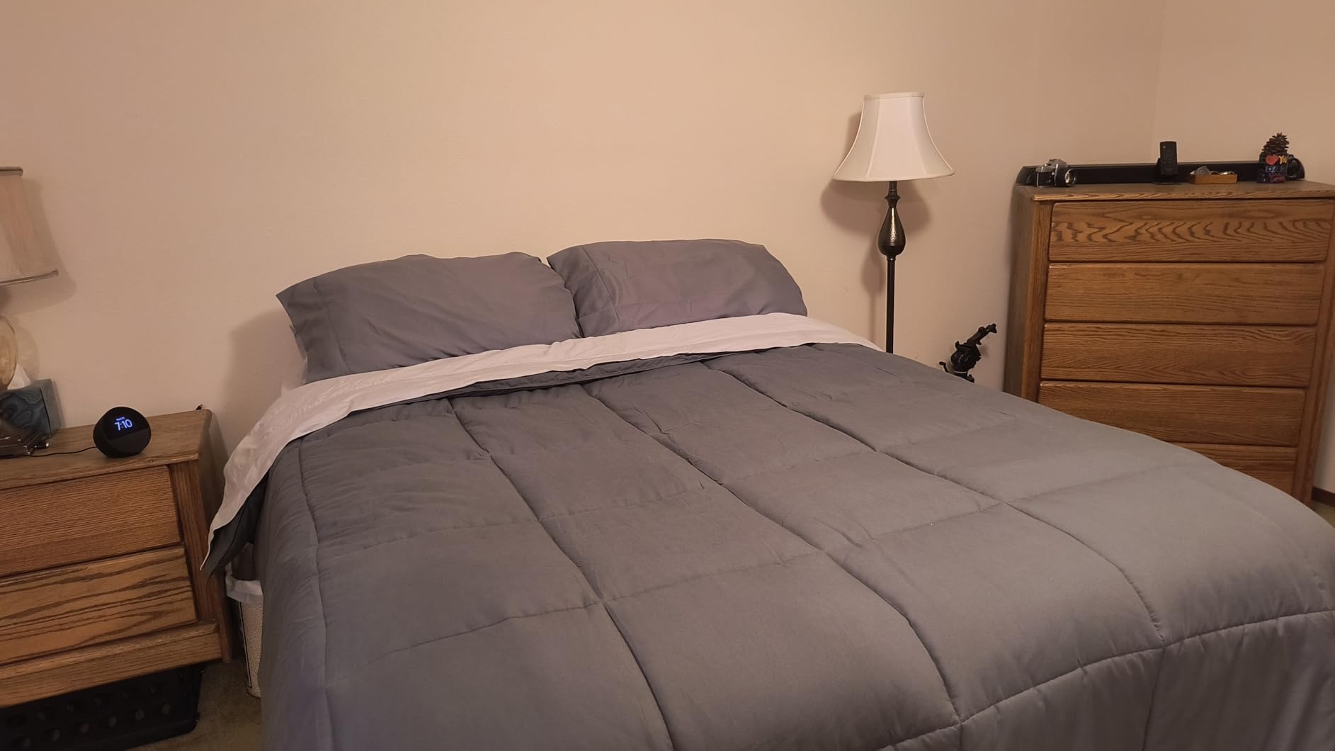 Bare Home Comforter Set - Queen Size - Ultra-Soft - Goose Down Alternative - Premium 1800 Series - All Season Warmth (Queen, Grey) customer photo 2
