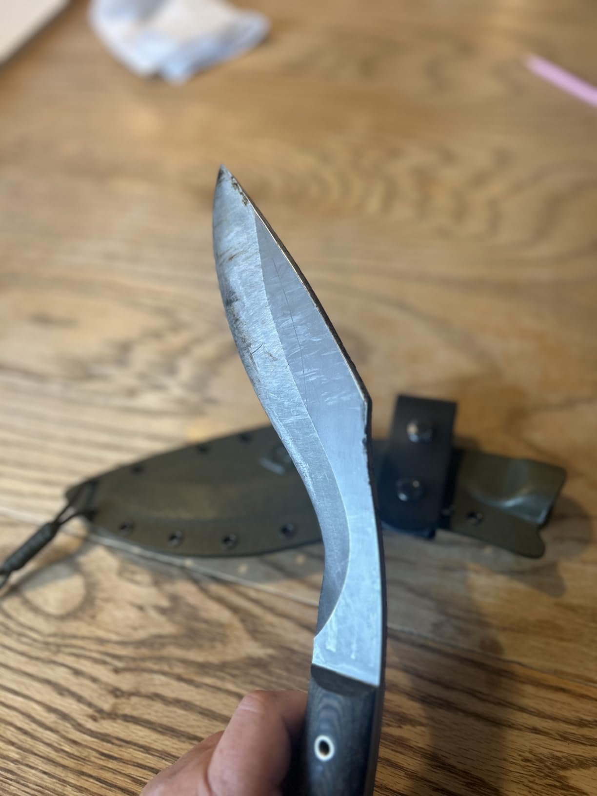 Condor Tool & Knife K-tact Kukri Knife - 1075 High Carbon Steel - Gardening Machete - Micarta Handle - Kydex with Leather Belt Loop Sheath - 6mm Thick - 10in Blade - 32.4oz customer photo 2