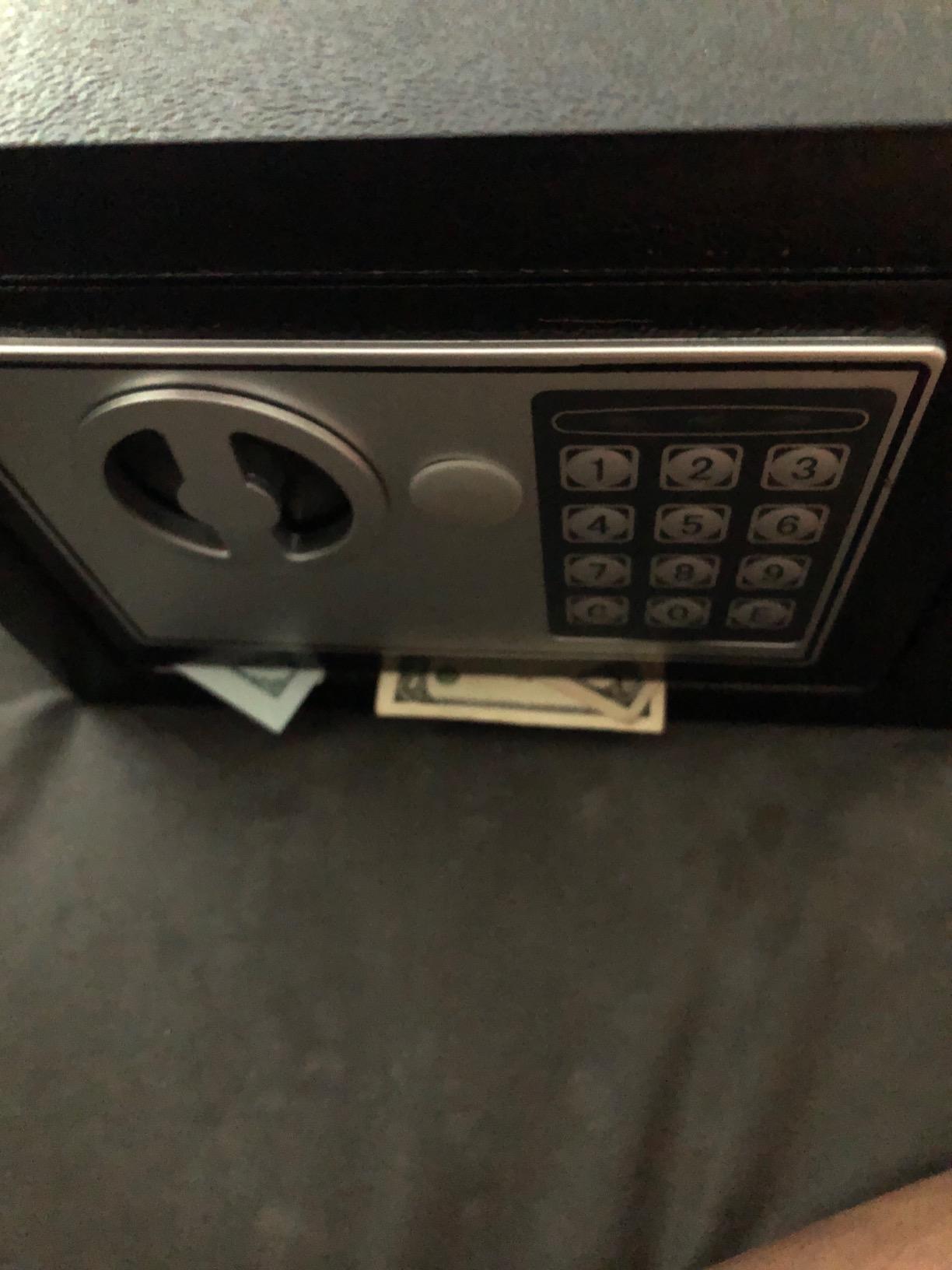 Yuanshikj Electronic Deluxe Digital Security Safe Box Key Keypad Lock Home Office Hotel Business Jewelry Gun Cash Use Storage money (BLACK) customer photo 1