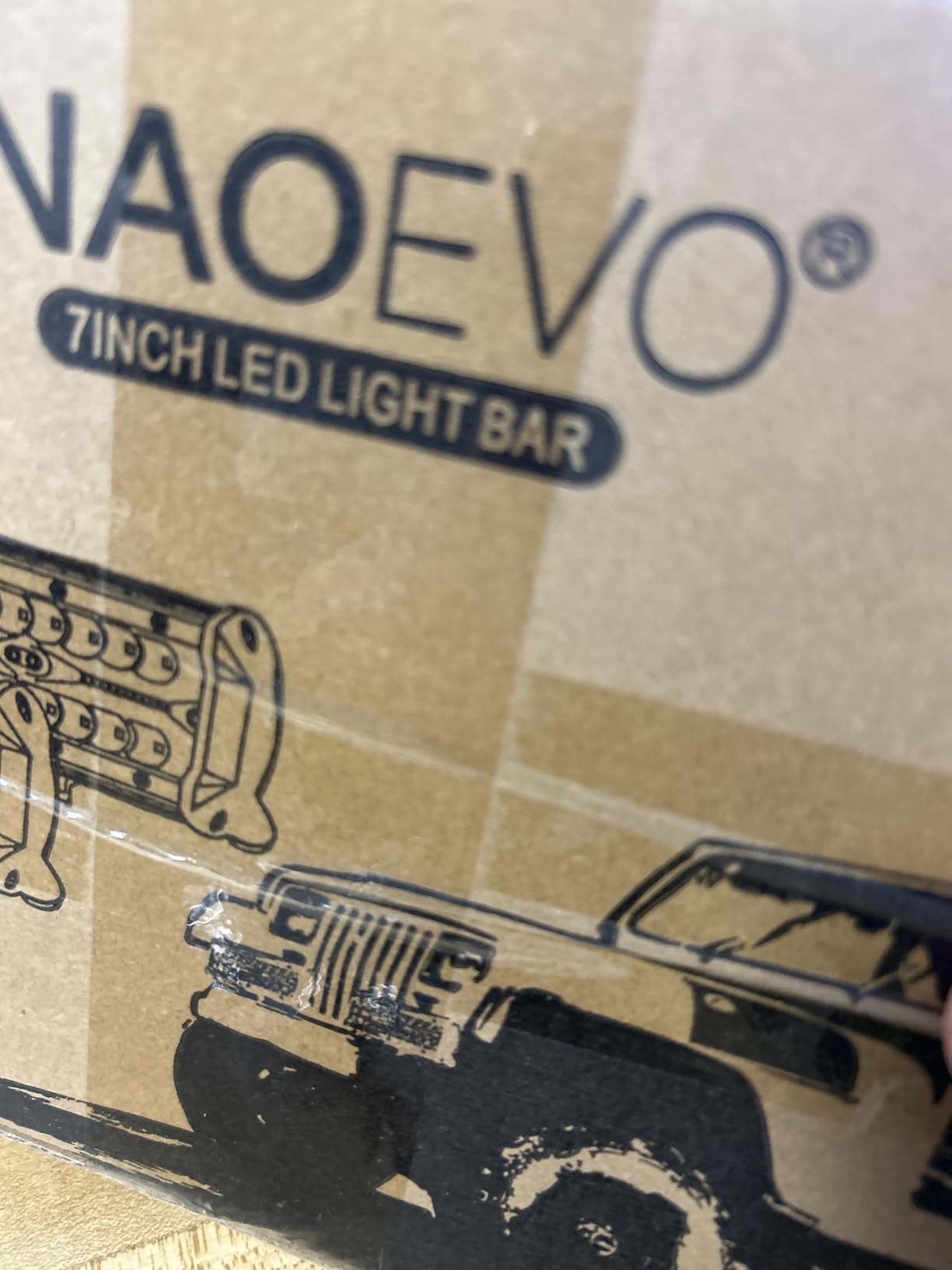 NAOEVO 7 Inch LED Light Bar, 240W 24,000LM LED Pods/Off Road/Fog/Driving Lights with Spot Flood Combo for Truck Boat UTV ATV, 2-Pack (White) customer photo 1