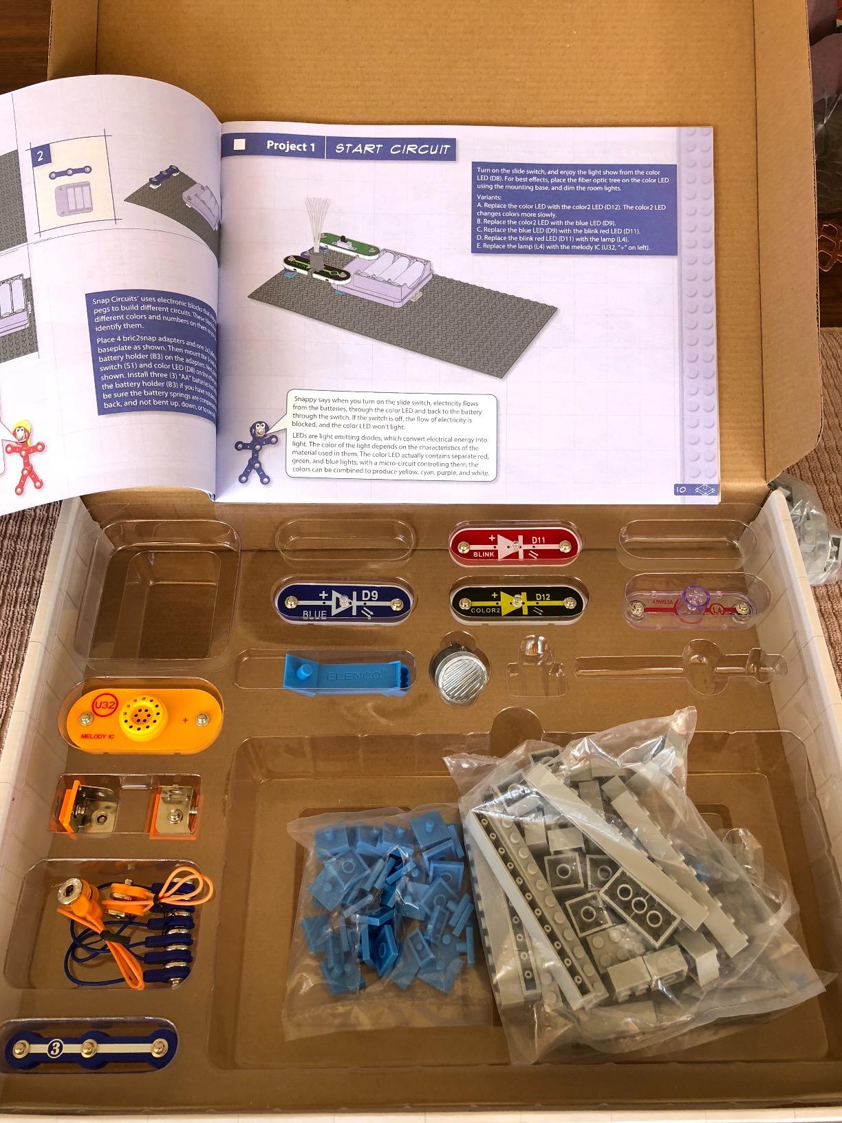 Snap Circuits BRIC: Structures - Brick & Electronics Exploration Kit - Over 20 Stem & Brick Projects - Full Color Project Manual - 20 Parts - 75 BRIC-2-Snap Adapters - 140+ BRICs customer photo 2