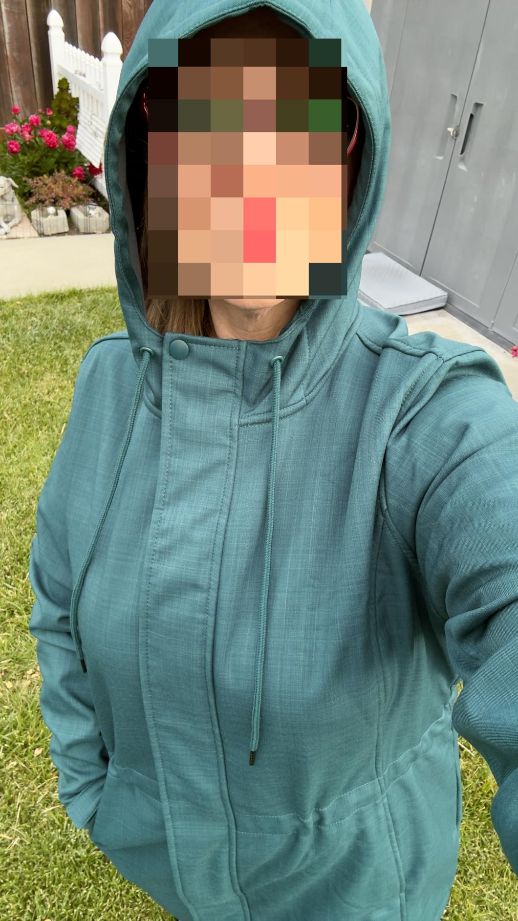 Women's Lightweight Waterproof Fleece Lined Hooded Softshell Rain Jacket customer photo 1