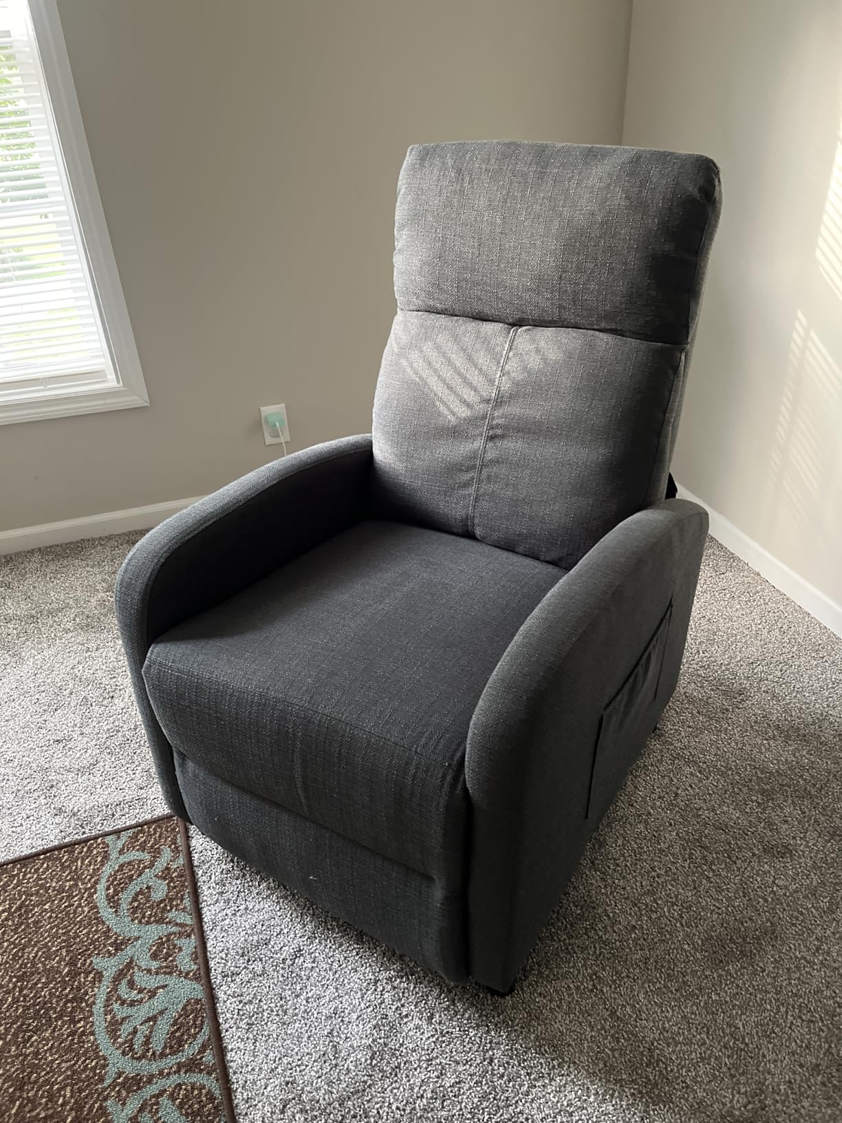 JUMMICO Recliner Chair Adjustable Home Theater Single Recliner Sofa Furniture with Thick Seat Cushion and Backrest Modern Living Room Recliners (Fabric, Aurora Grey) customer photo 1