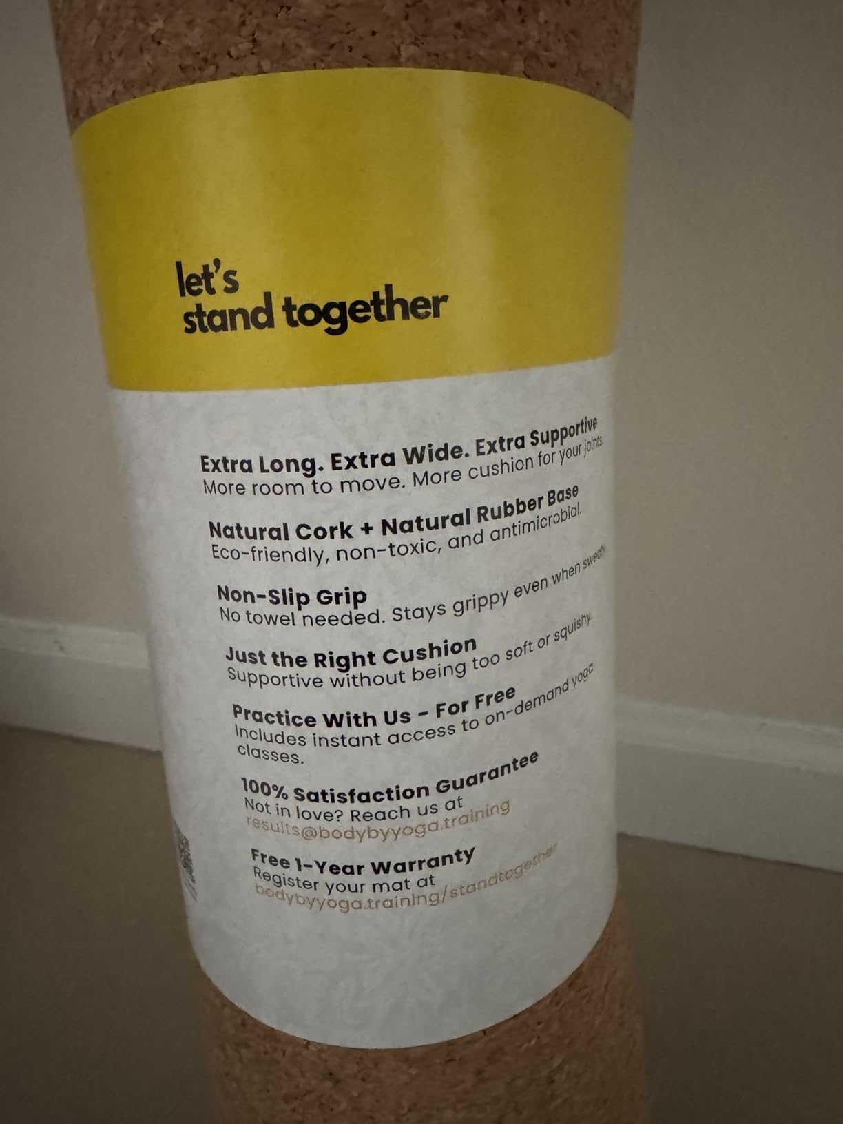 Luxury Cork Yoga Mat - Non Slip, Extra Thick Grip. Thicker, Longer, and Wider for More Comfort and Support. Tough Enough For Hot Yoga. Natural, Non Toxic, and Eco Friendly. Optional Alignment Lines. customer photo 2