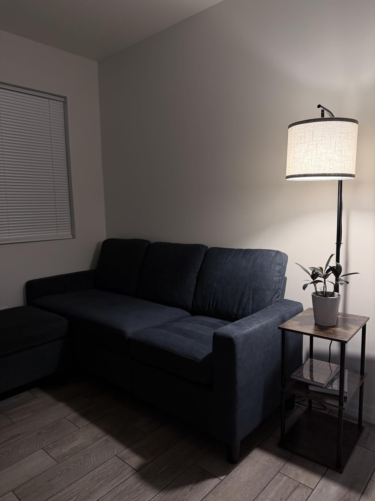 HONBAY L Shaped Couch with Linen Fabric, Convertible Reversible Sectional Sofa for Small Space, Dark Beige customer photo 1
