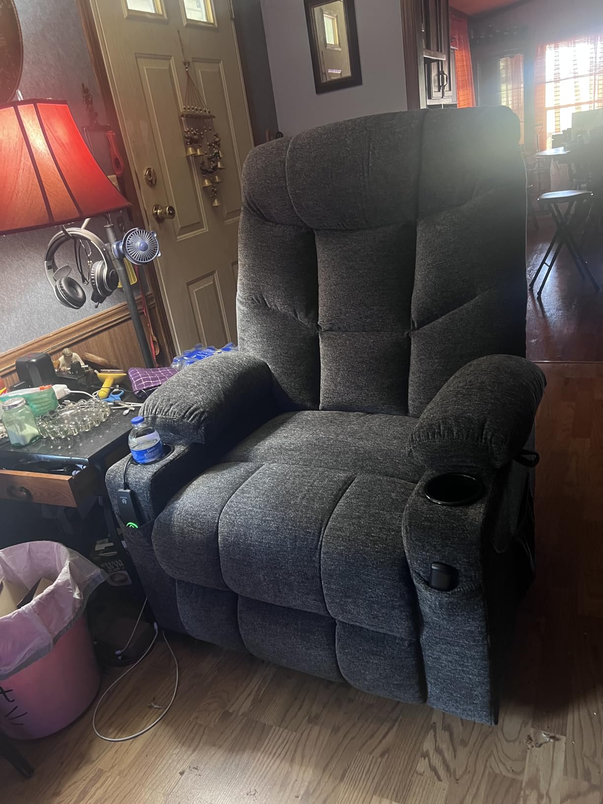 MCombo Power Lift Recliner Chair with Extended Footrest for Elderly People, Fabric 7287 (Brown, Medium) customer photo 2