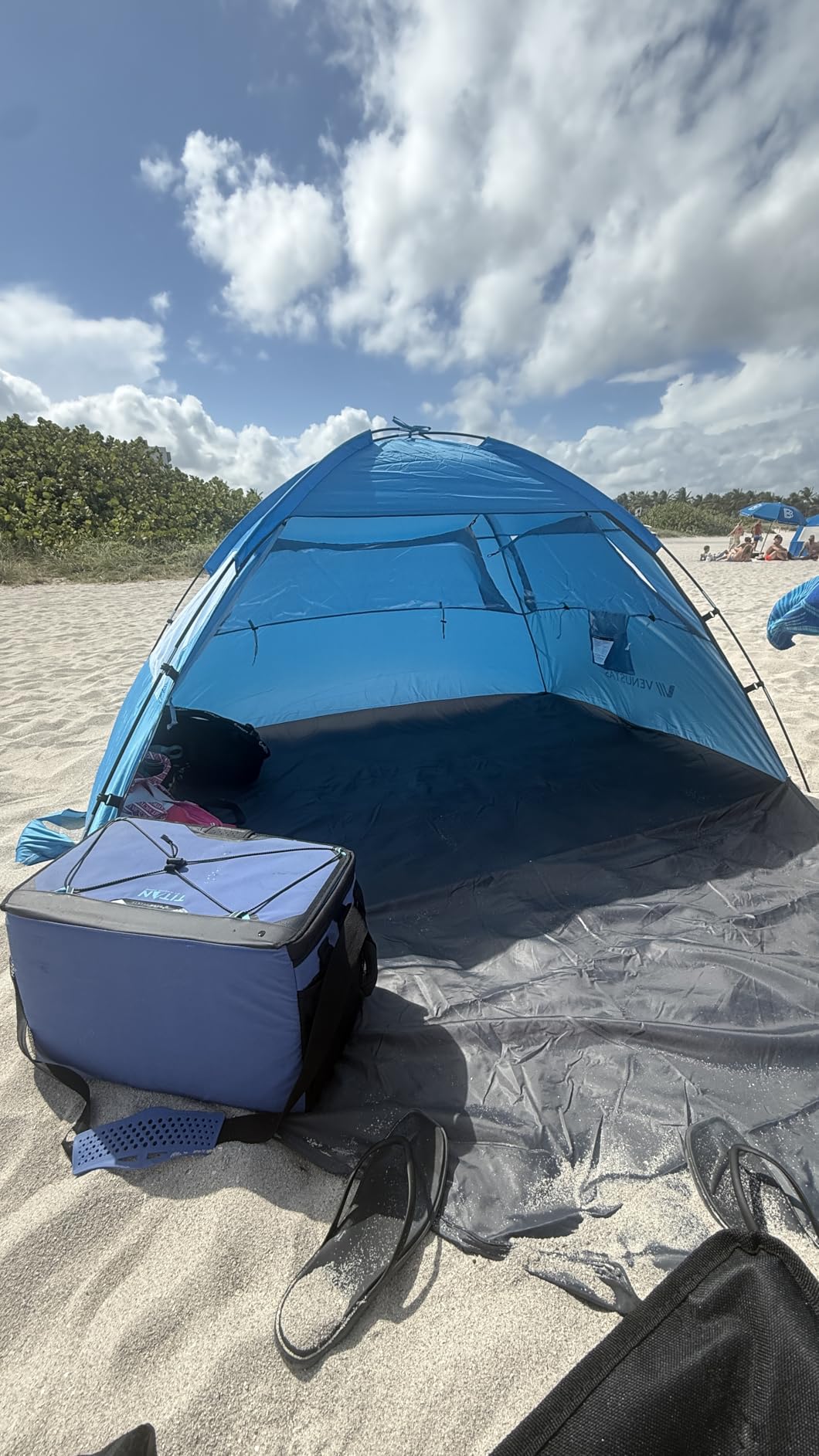 Venustas Beach Tent Sun Shelter for 3/4/6/8 Person, UPF 50+ UV Protection Beach Canopy, Lightweight and Easy Setup Cabana customer photo 1