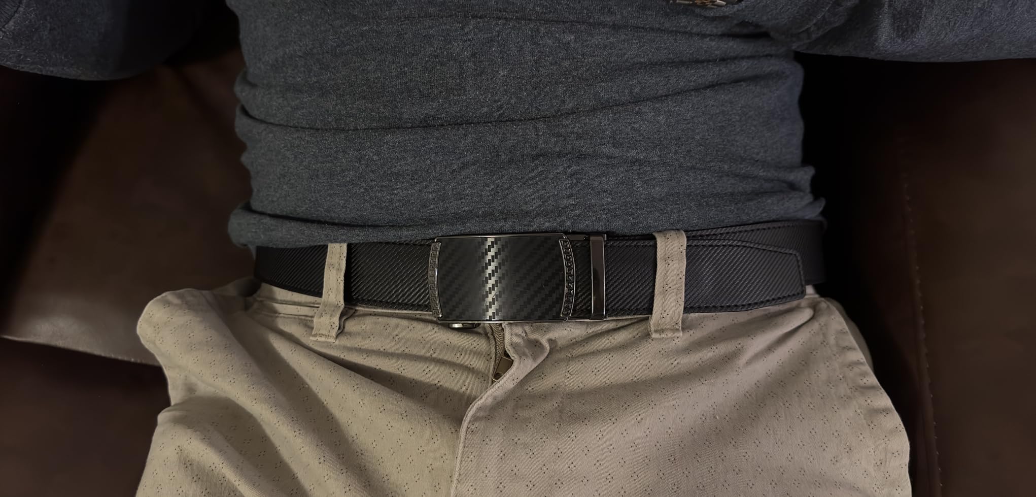 Mens Belt Leather Ratchet Belt - Customizable Fit, Effortless Style (35mm) customer photo 1