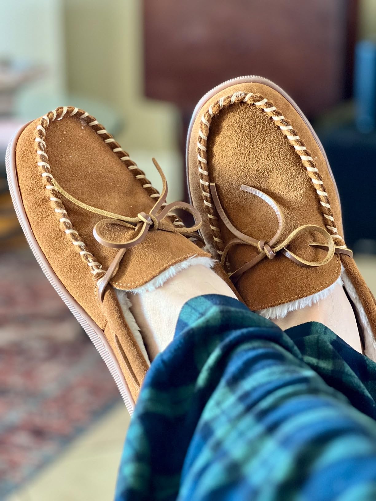 L.L.Bean Men's Pile Lined Hardsole Slipper customer photo 2