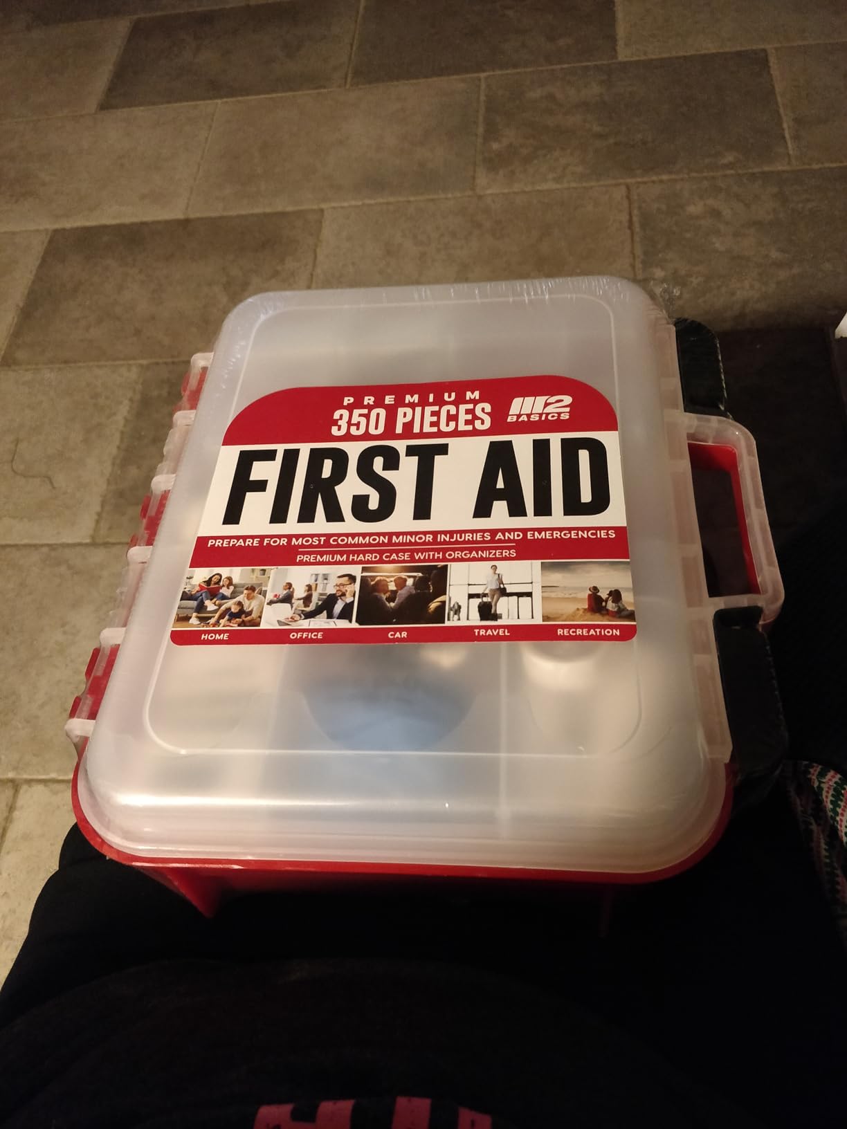 M2 BASICS 350 Piece First Aid Kit, Wall Mount Hard Case with Dual Layer Compartments customer photo 1