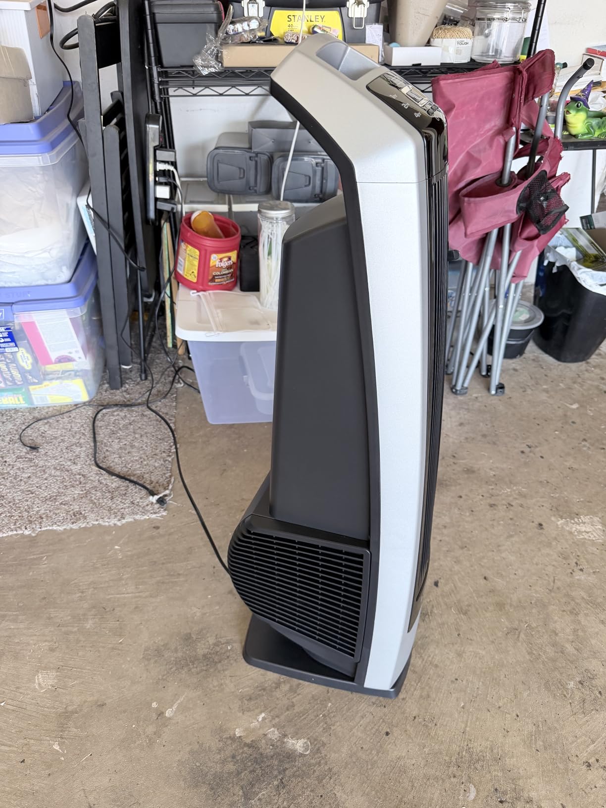 Lasko High Velocity Oscillating Tower Fan with Remote Control - Quiet Standing Fan for Bedroom, Office, and Home - 3 Speeds - Powerful Cooling Air - U35115 - 35