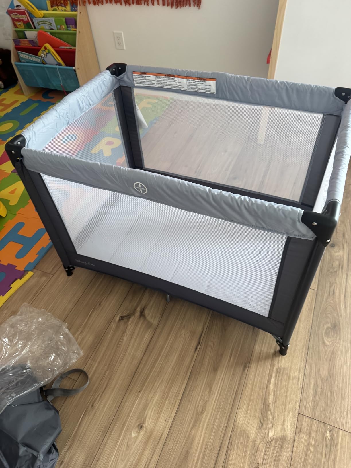 Dream On Me Nest Portable Baby Playard, Lightweight Foldable Travel Play & Nap Space with Carry Bag, Breathable Mesh Sides for Infants & Toddlers, Compact Indoor Outdoor Use, Grey customer photo 2