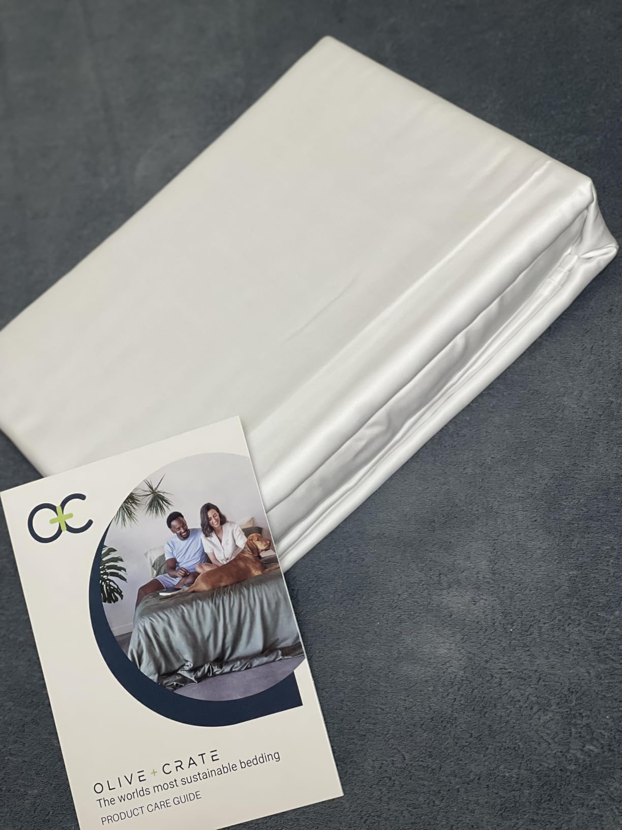 Olive + Crate Tencel Lyocell Eucalyptus Queen Size Sheet Set - Cooling Tencel Sheets for Hot Sleepers with 18 Inch Deep Pocket Fit - Charcoal 4-Piece Set customer photo 1