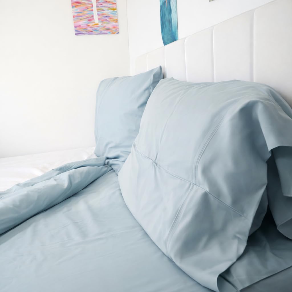 Olive + Crate Tencel Lyocell Eucalyptus Queen Size Sheet Set - Cooling Tencel Sheets for Hot Sleepers with 18 Inch Deep Pocket Fit - Charcoal 4-Piece Set customer photo 2