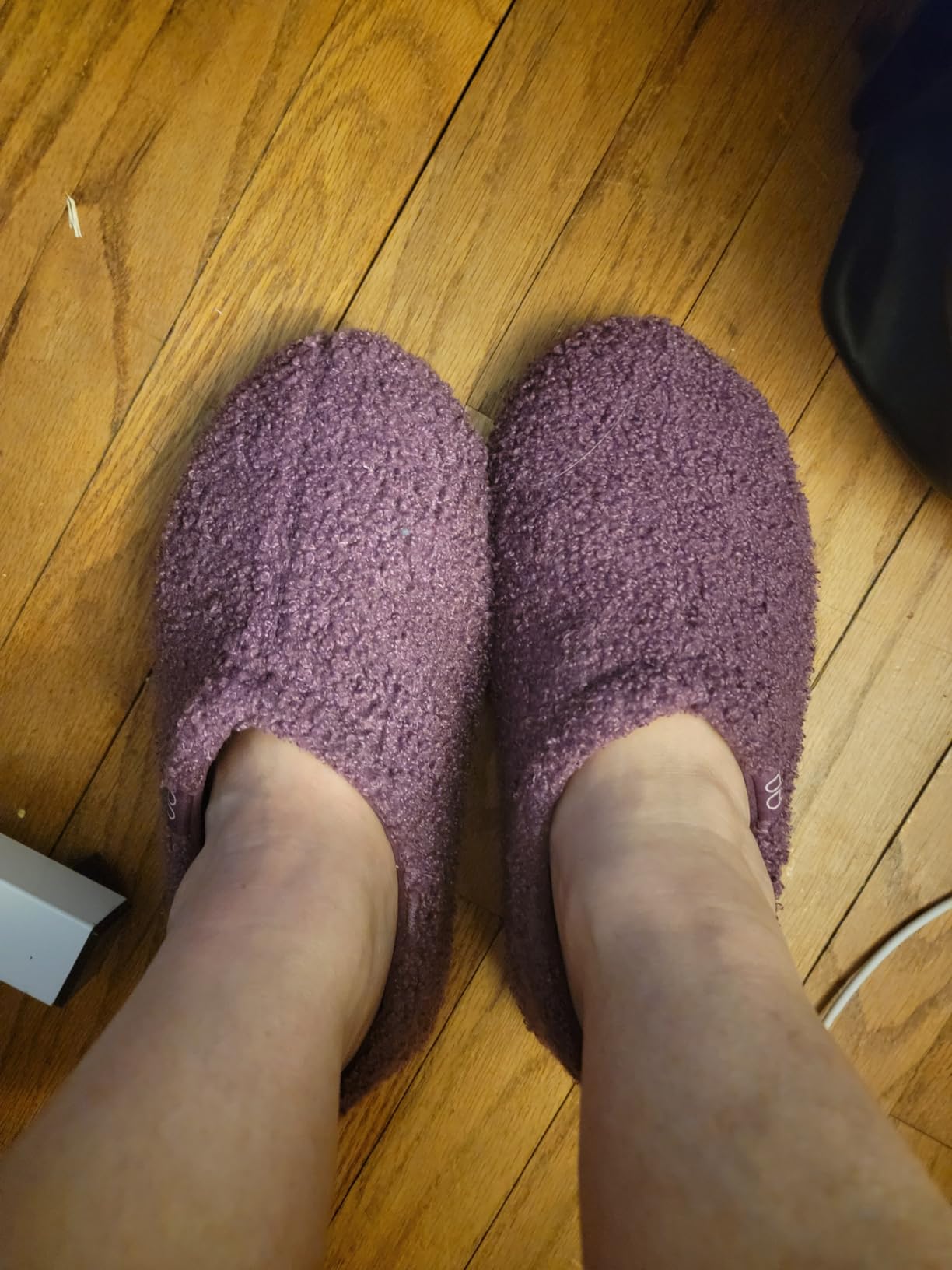 HomeTop Women's Fuzzy Curly Fur Memory Foam Loafer Slippers with Polar Fleece Lining customer photo 2