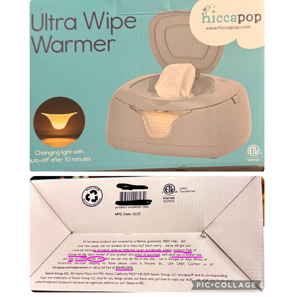 Hiccapop Baby Wipe Warmer and Baby Wet Wipes Dispenser | Baby Wipes Warmer for Babies | Diaper Wipe Warmer with Changing Light, Gray customer photo 1